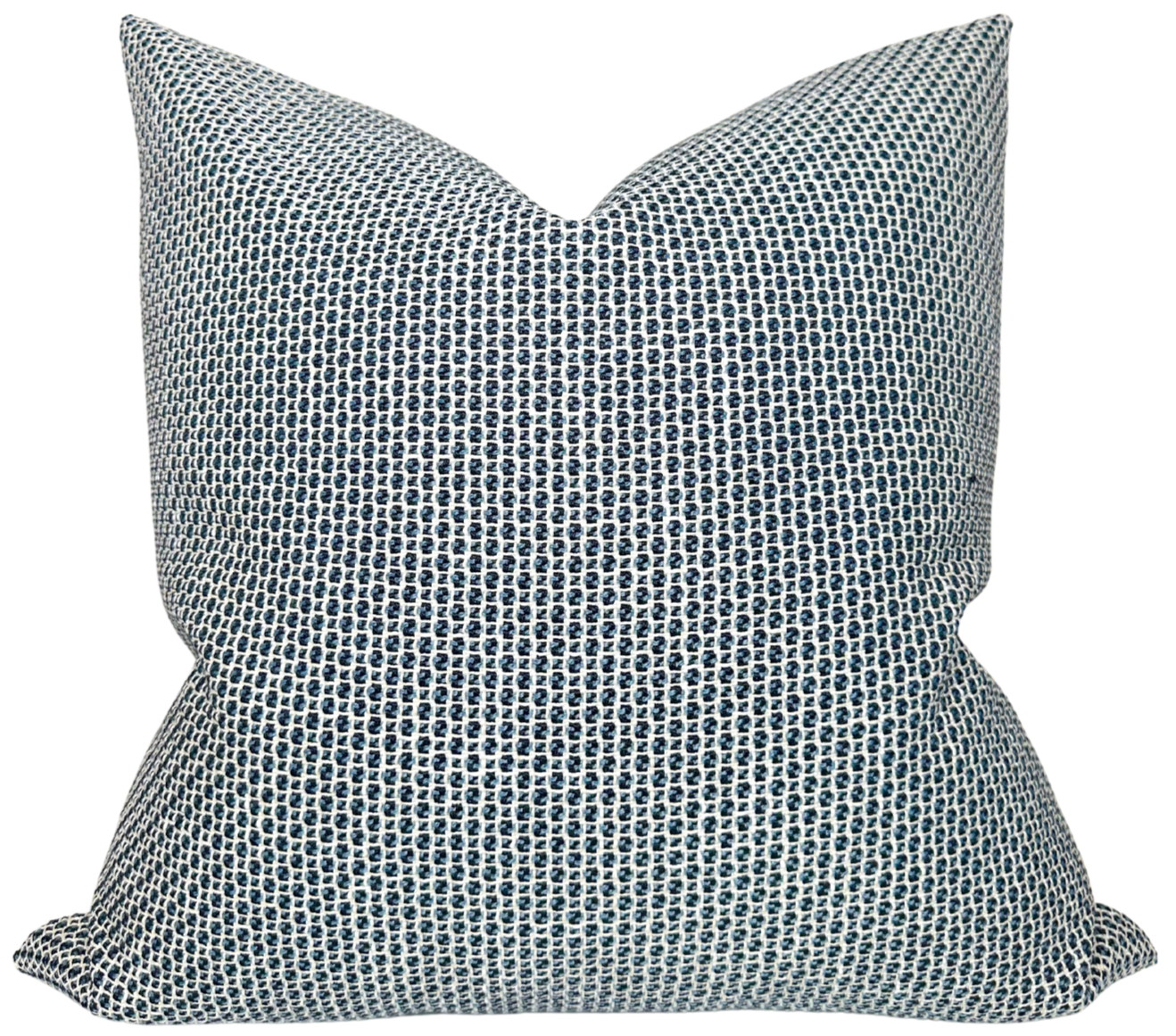 Gridded Woven Pillow Cover in Blue