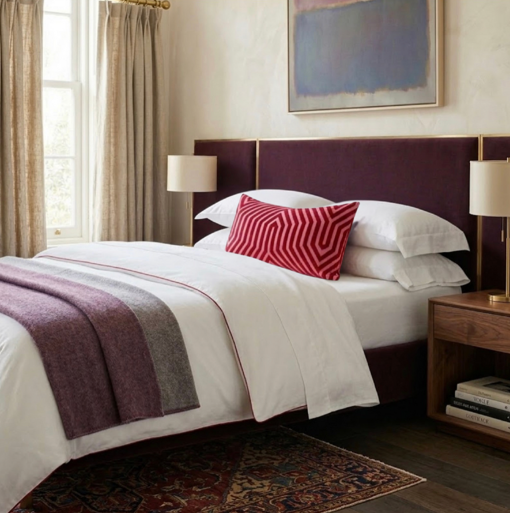 Vanderbilt Velvet Pillow Cover in Fuchsia, Schumacher Textiles