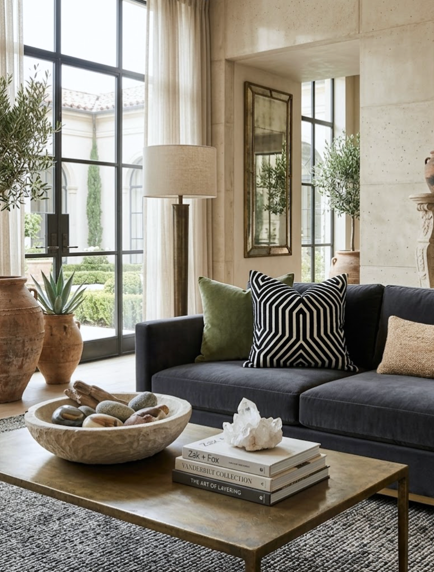 Vanderbilt Pillow Cover in Noir Black, Schumacher Textiles
