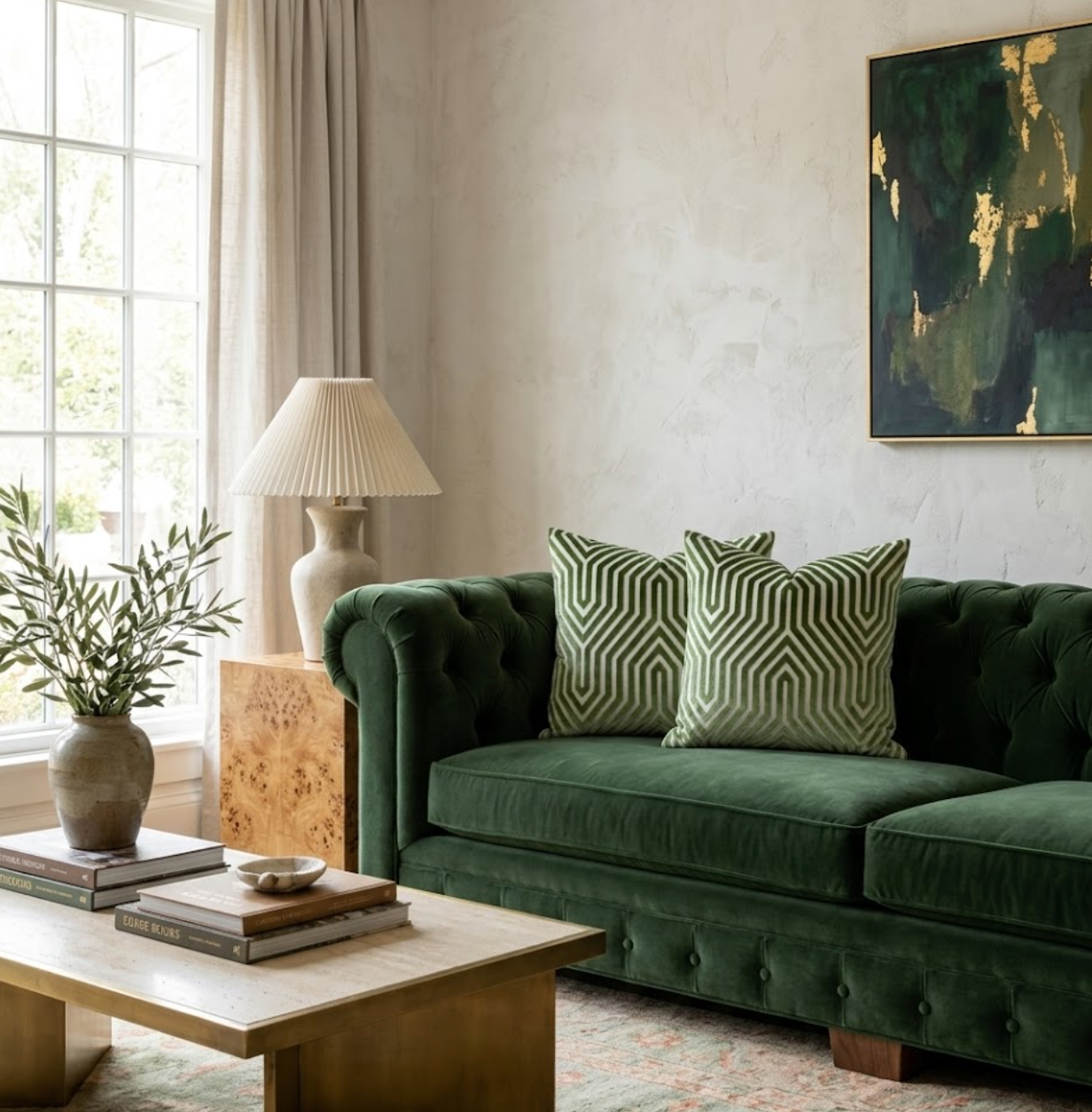 Vanderbilt Pillow Cover in Lettuce Green, Schumacher Textiles