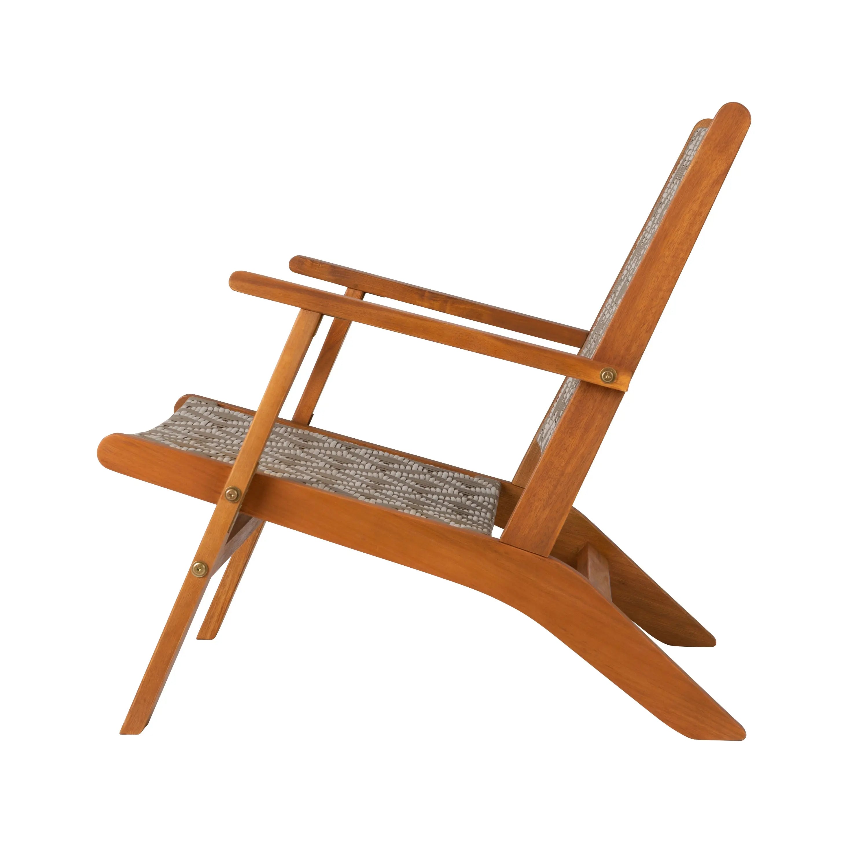 Vega Acacia Outdoor Chair in Diamond-Weave Wicker