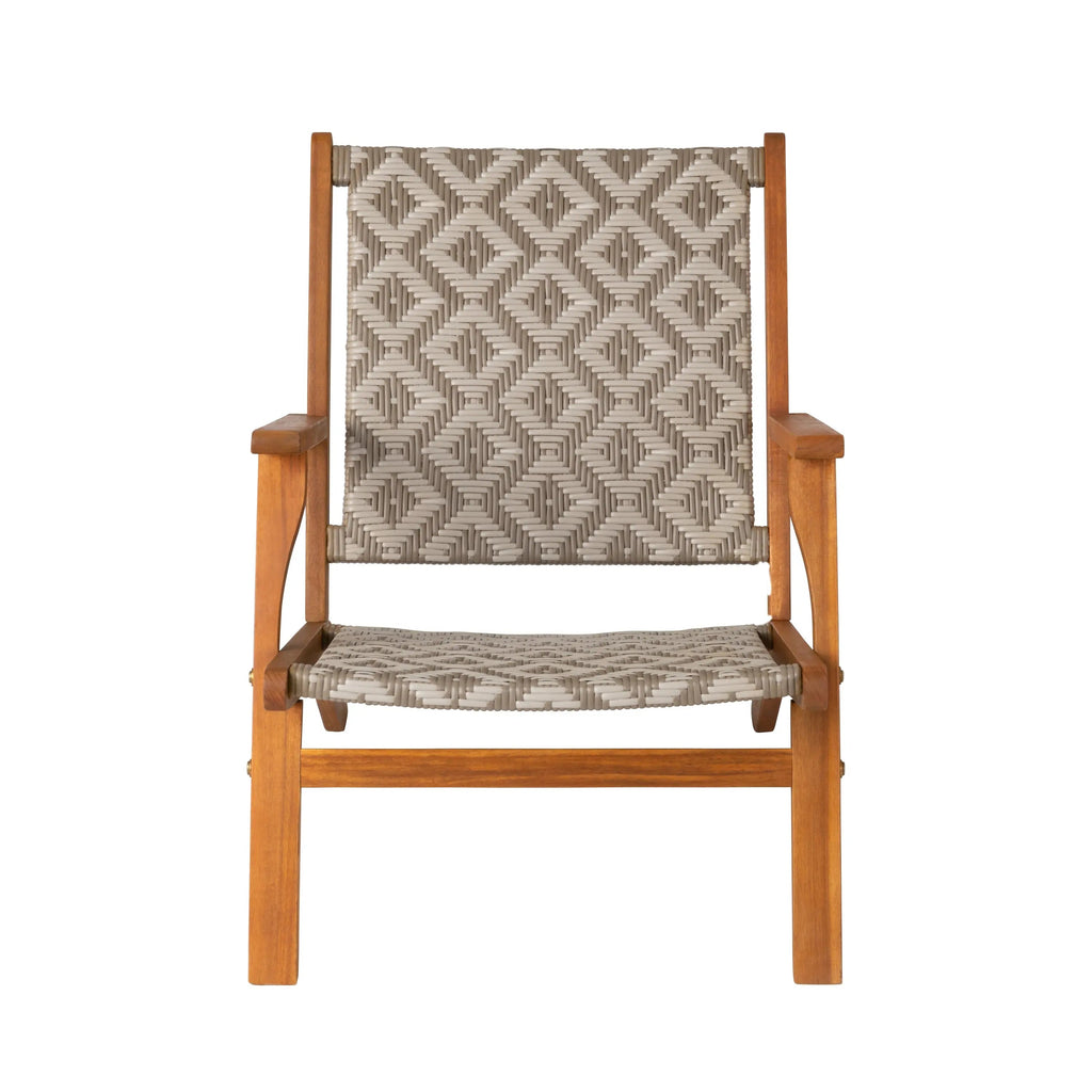 Vega Acacia Outdoor Chair in Diamond-Weave Wicker