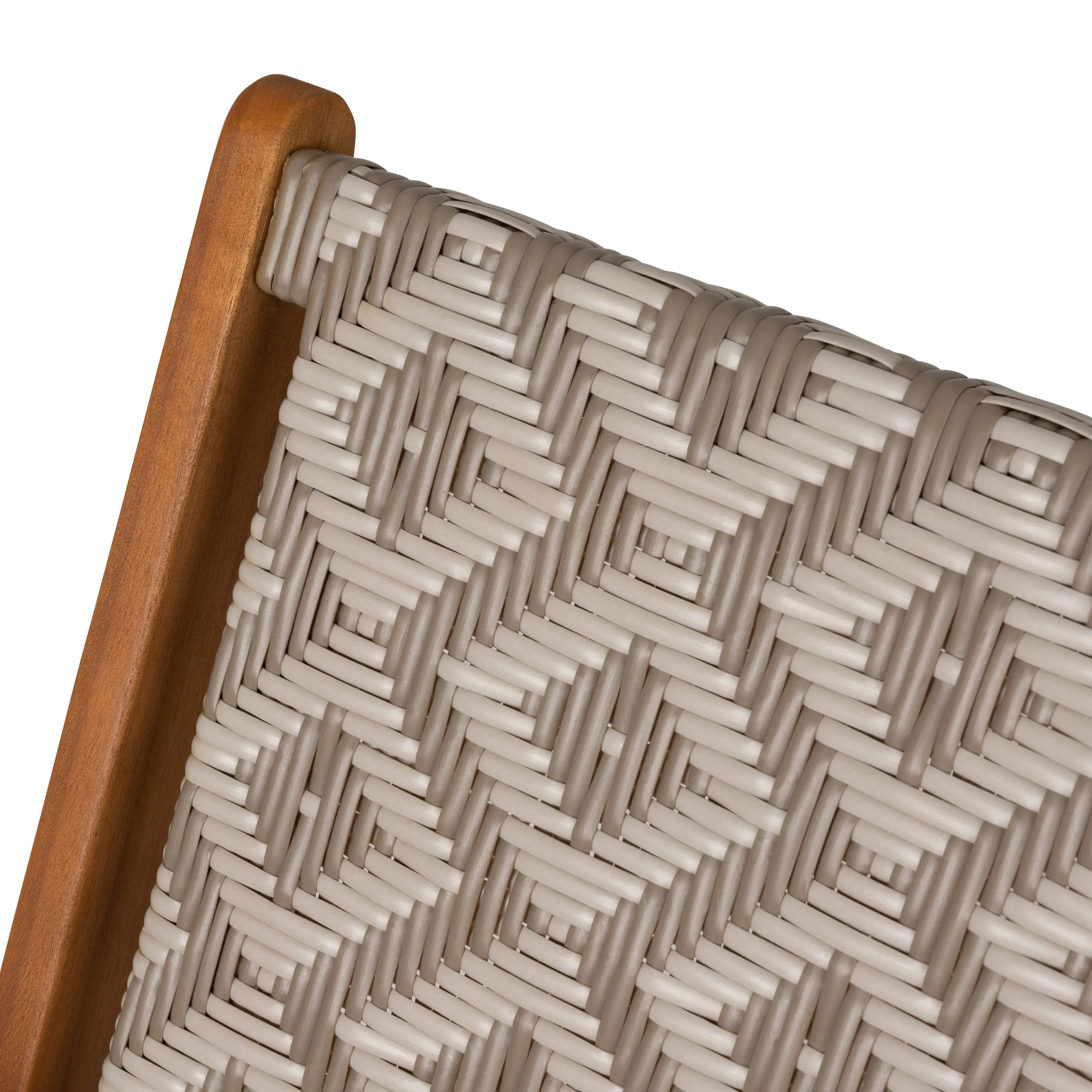 Vega Acacia Outdoor Chair in Diamond-Weave Wicker