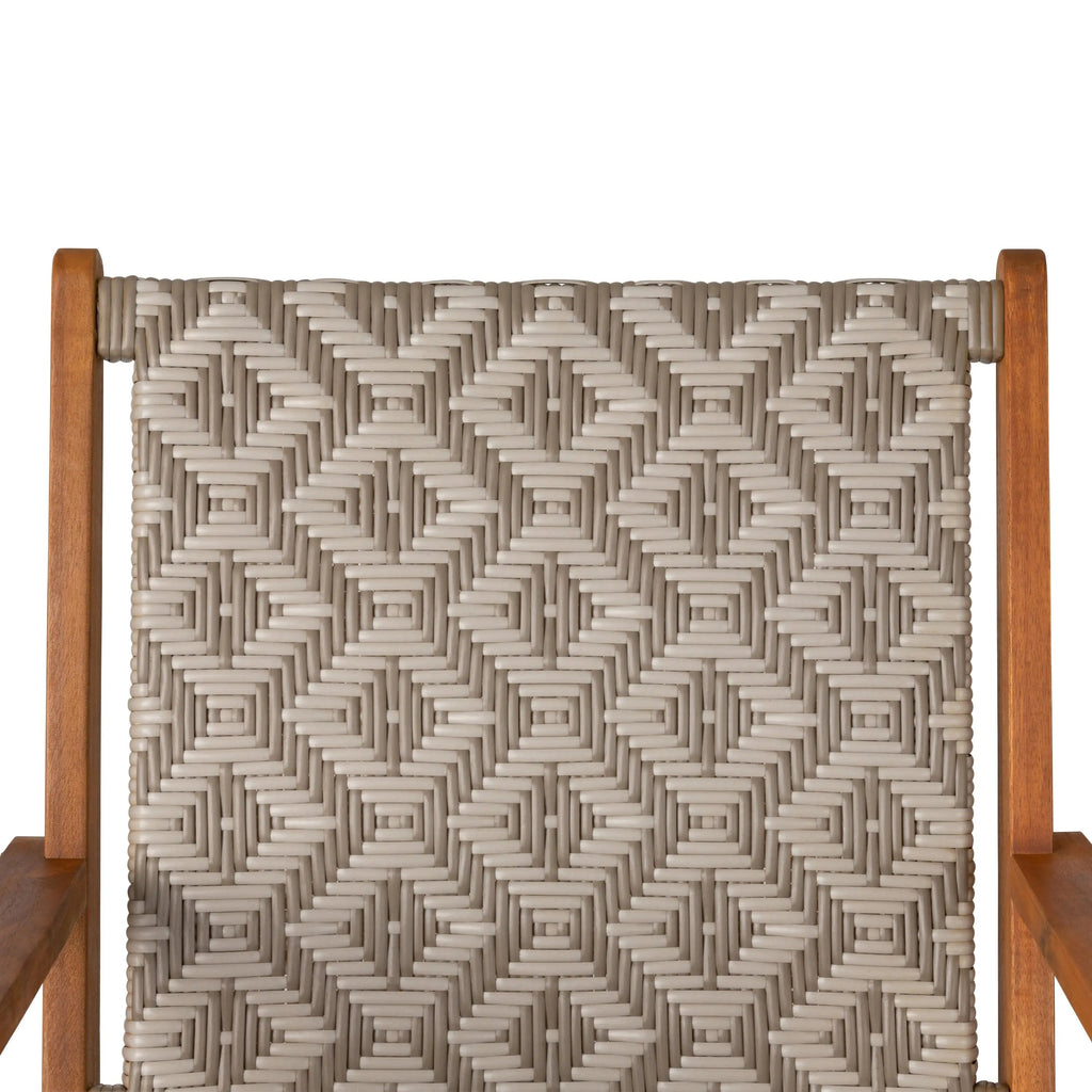 Vega Acacia Outdoor Chair in Diamond-Weave Wicker