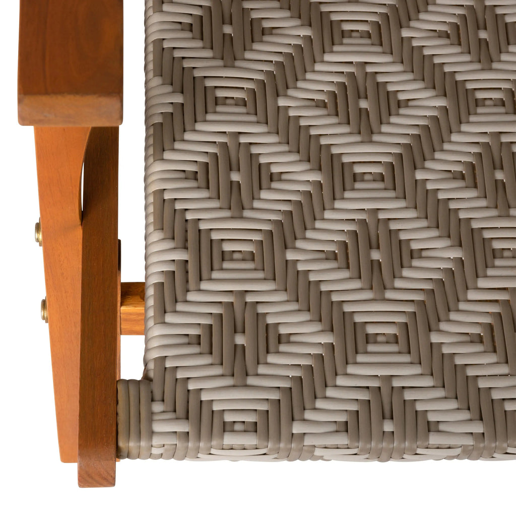 Vega Acacia Outdoor Chair in Diamond-Weave Wicker