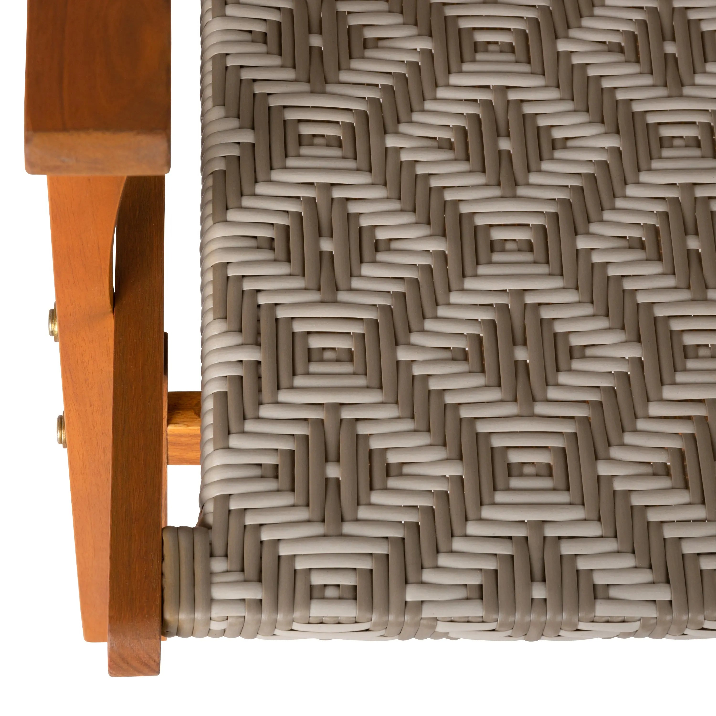 Vega Acacia Outdoor Chair in Diamond-Weave Wicker