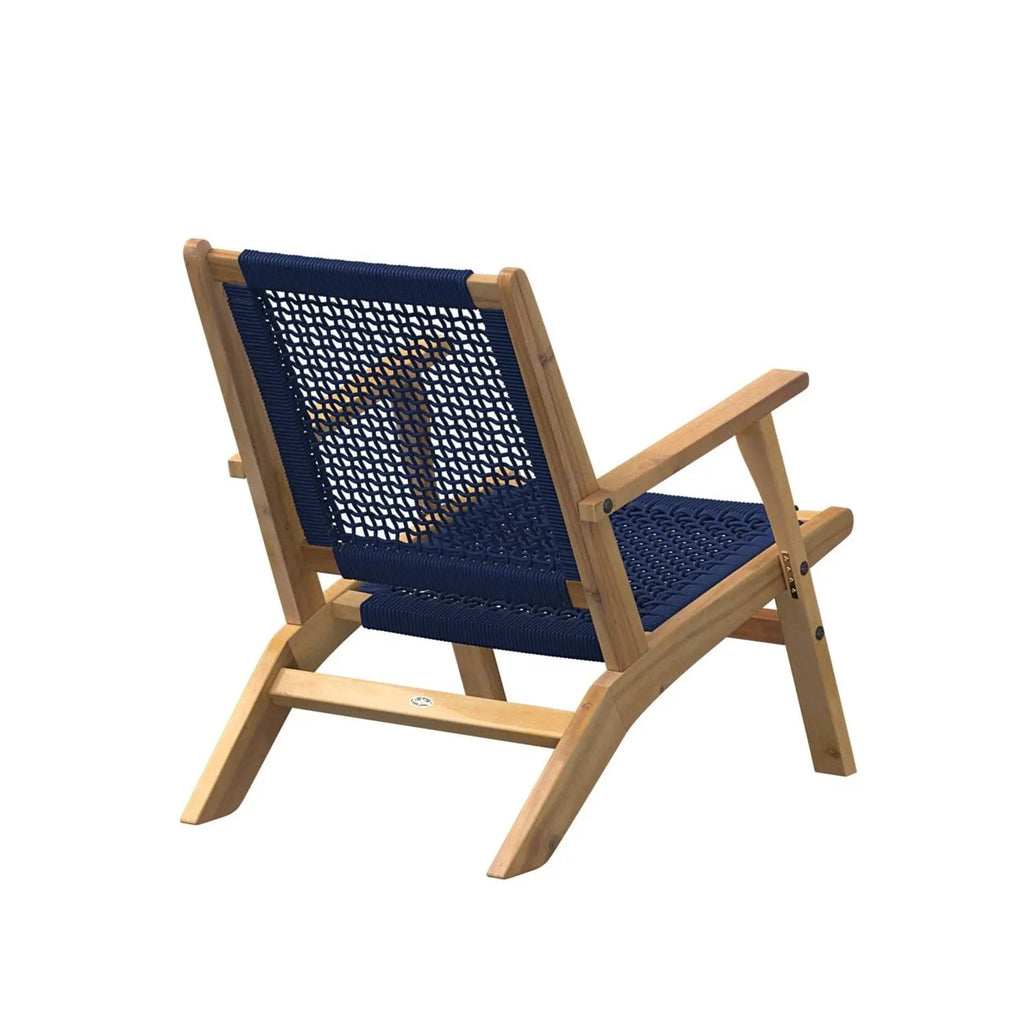 Vega Natural Stain Outdoor Chair in Navy Blue Cording