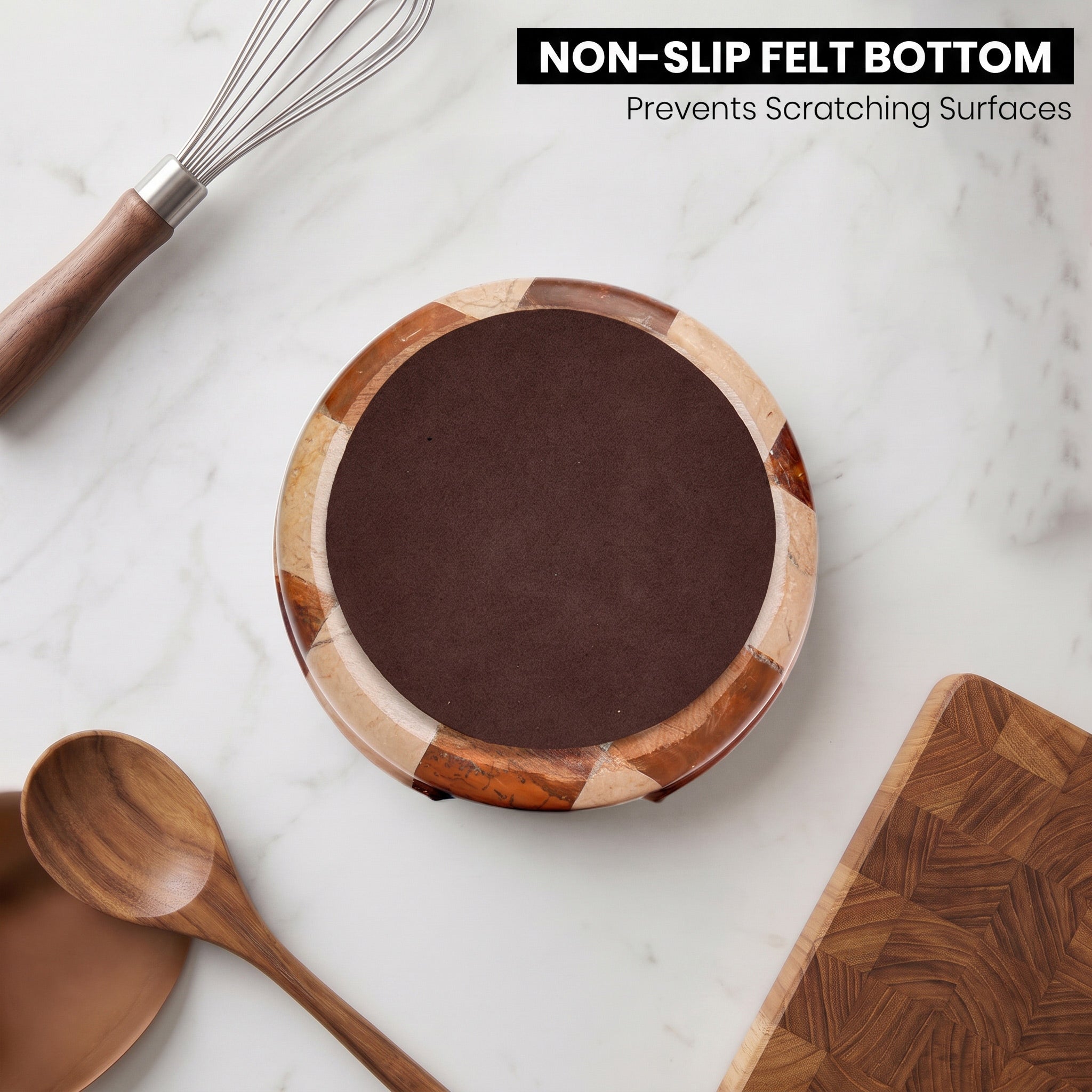 Verona Brown Marble Spoon Rest - Premium Marble