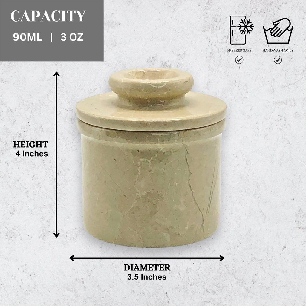 Verona Marble Butter Keeper with Lid - French Butter Crock