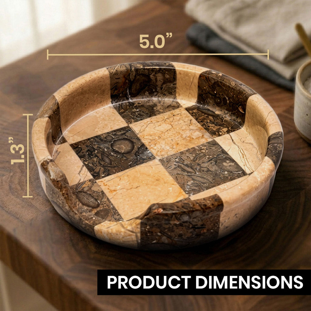 Verona Oceanic Marble Spoon Rest - Premium Marble Checkered Design