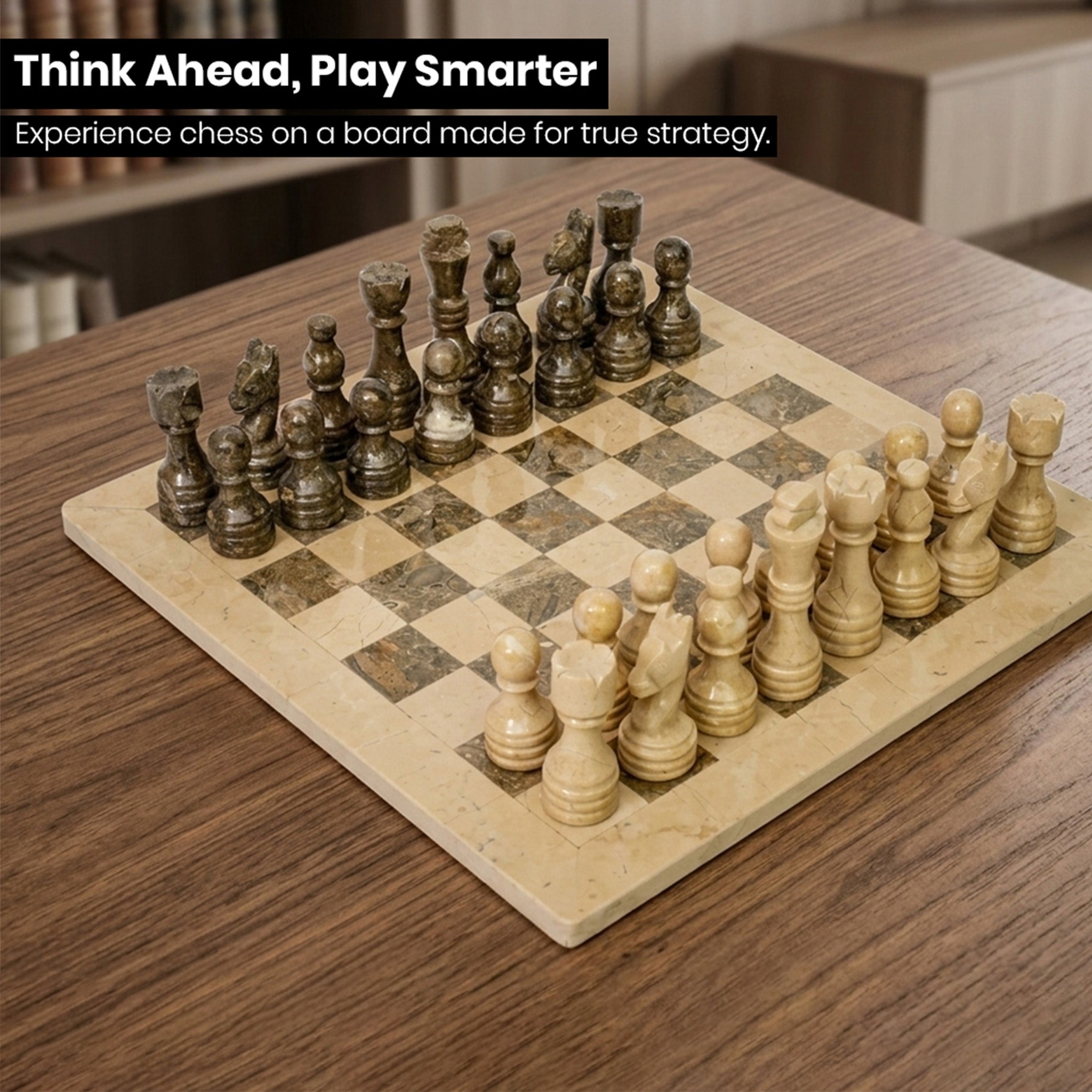 Verona and Grey Marble Chess Set 12 Inches - Premium Quality