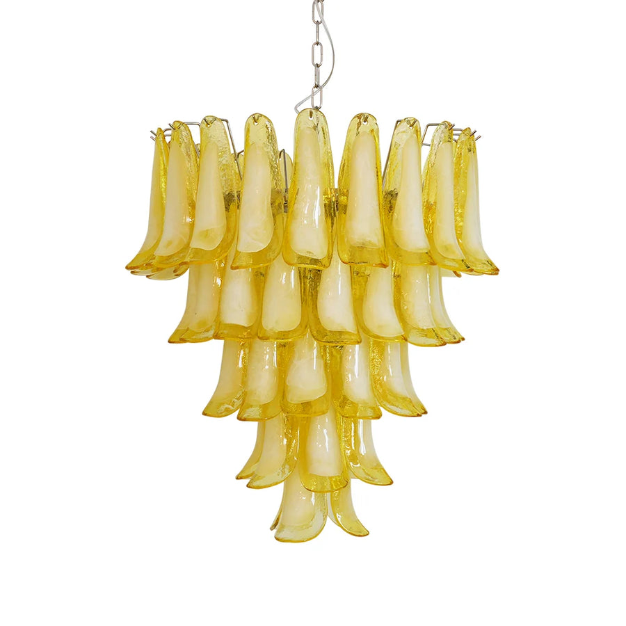 Vintage Caramel Murano Glass Petals Chandelier