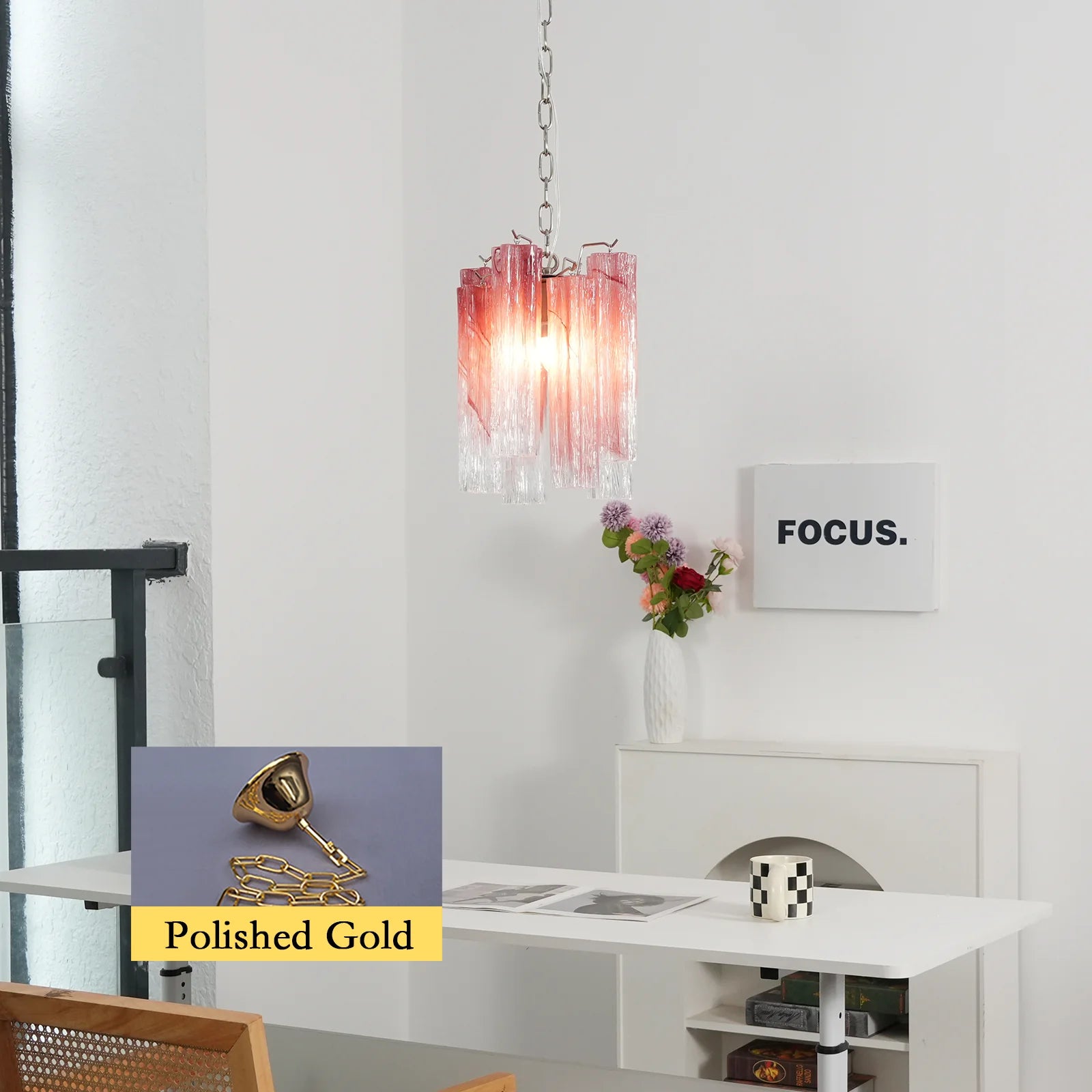 Vintage Murano Glass Chandelier — Gradient Red