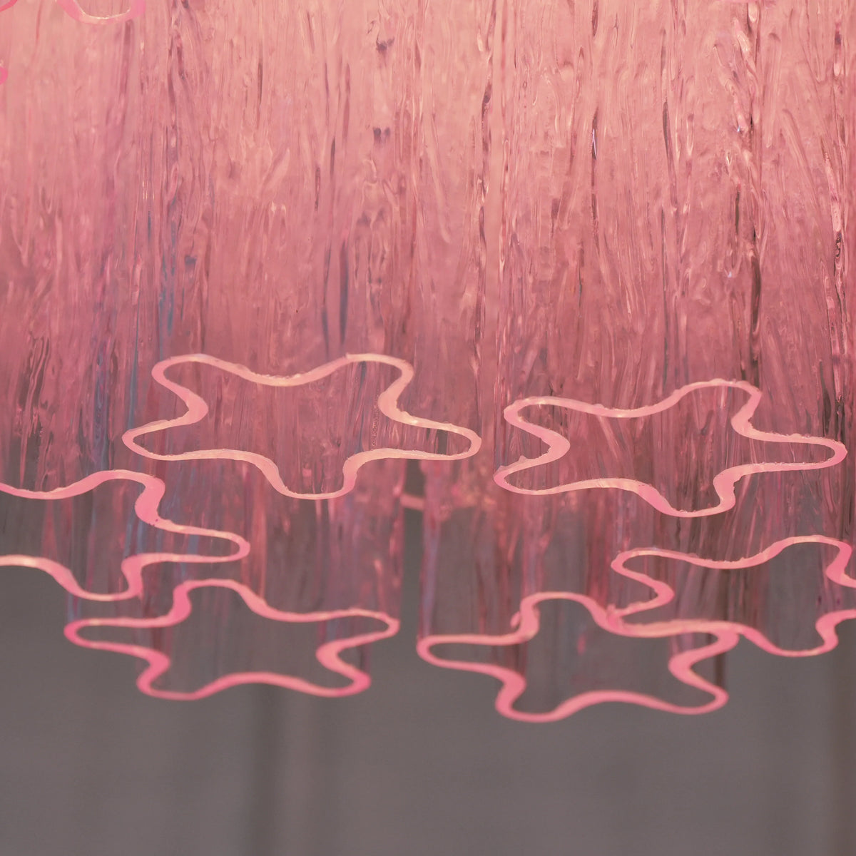 Vintage Murano Pink Glass Ceiling Light