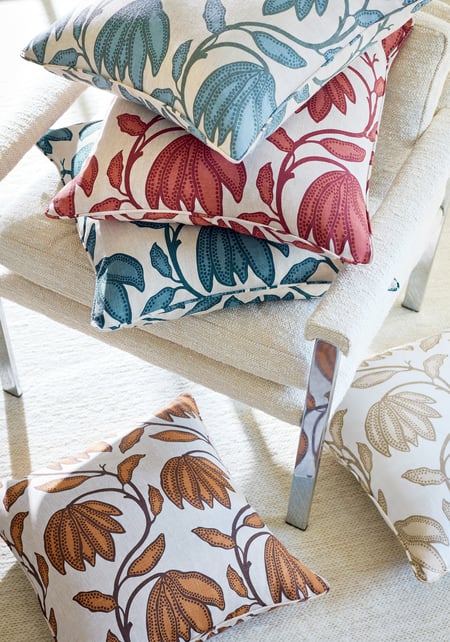 Desert Floral Pillow Cover in Ochre, Thibaut Pillows