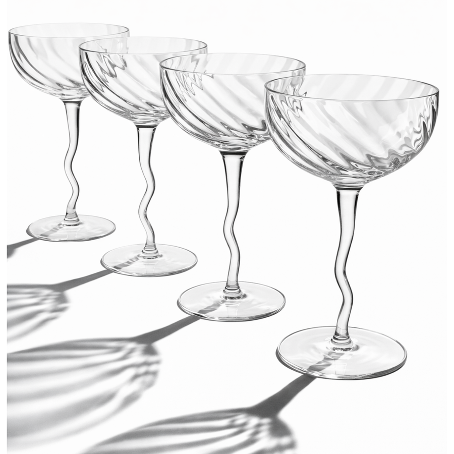 Vivre Crystal Coupe Glasses — Set of 4