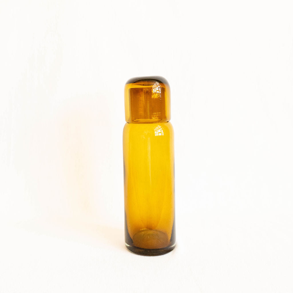 Handblown Glass Bedside Carafe — Amber