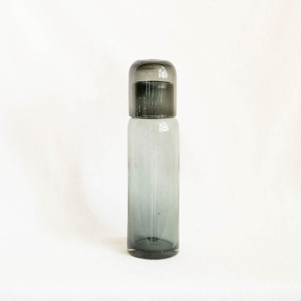 Handblown Glass Bedside Carafe — Smoke
