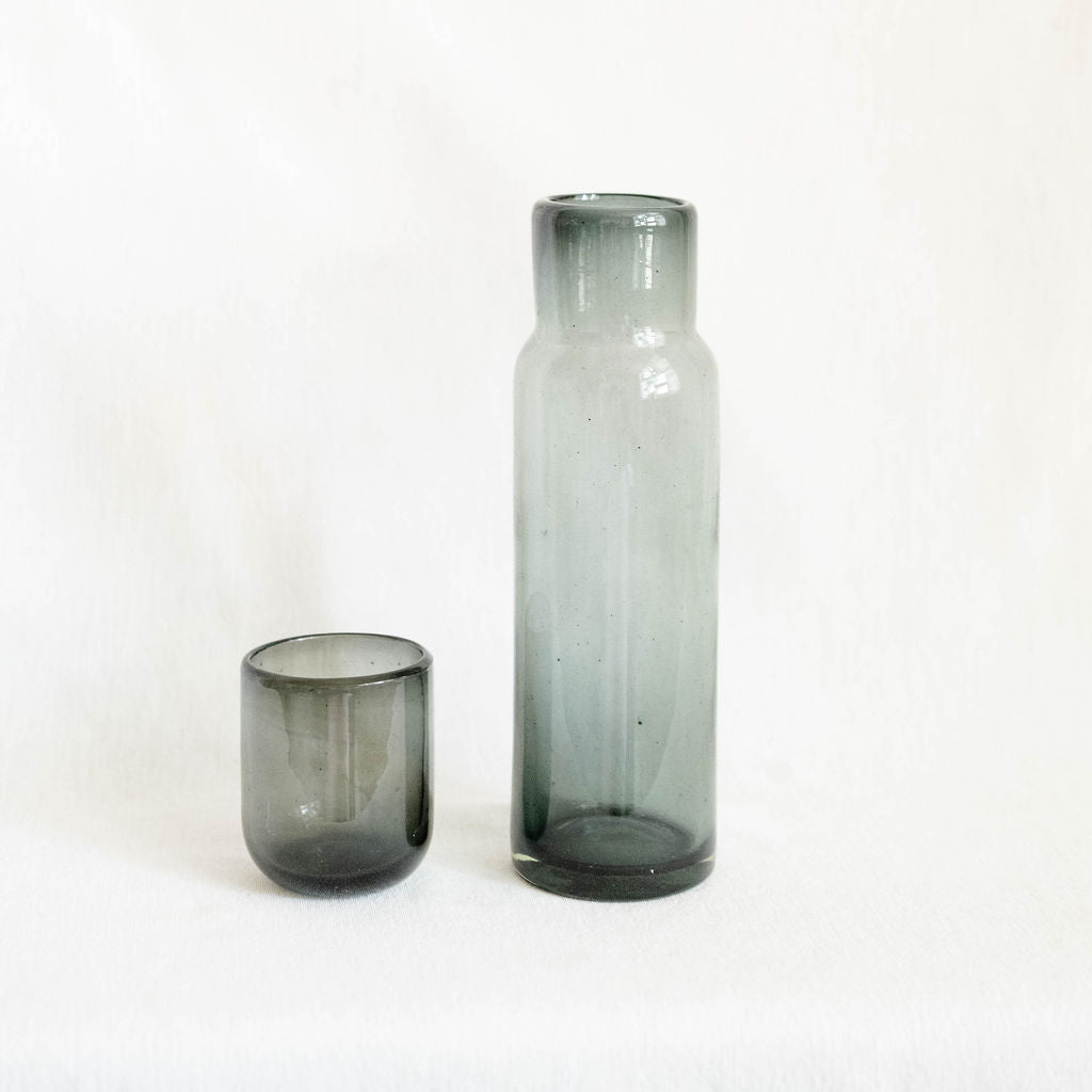 Handblown Glass Bedside Carafe — Smoke