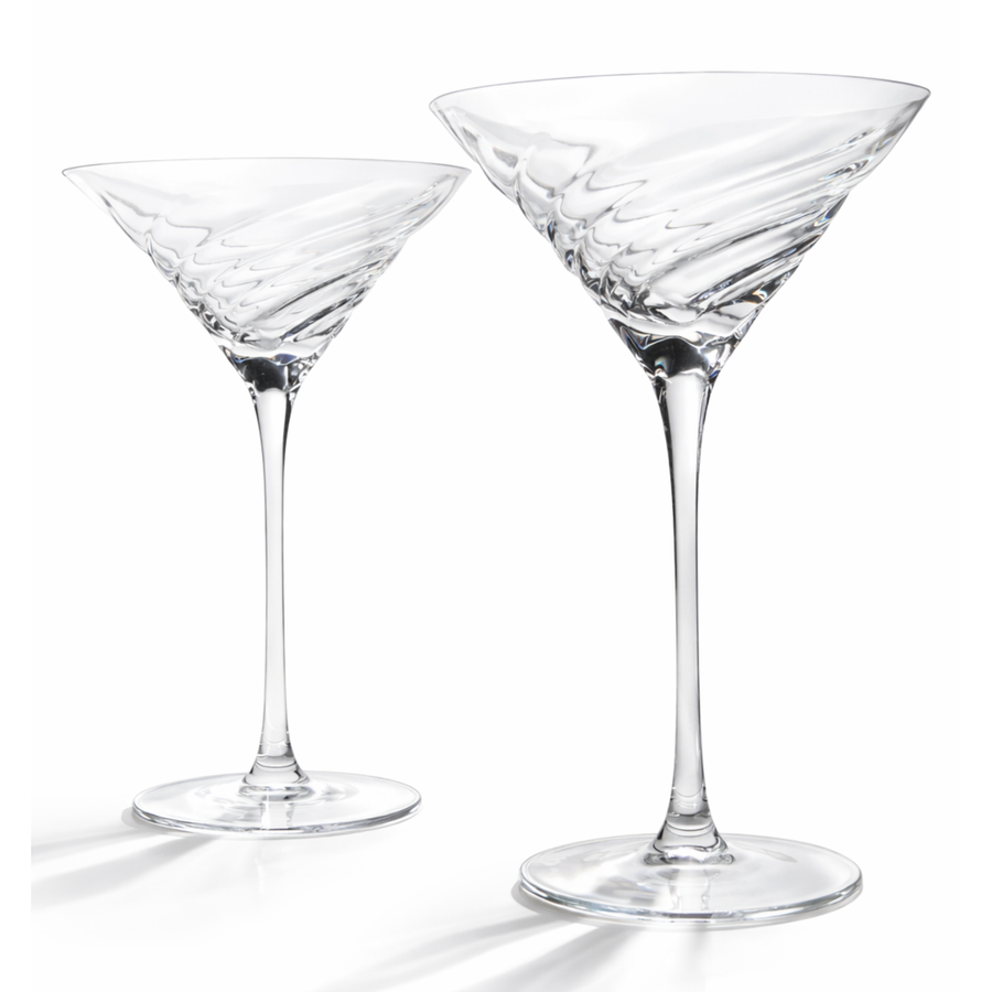 Vortex Crystal Martini Glasses — Set of 2