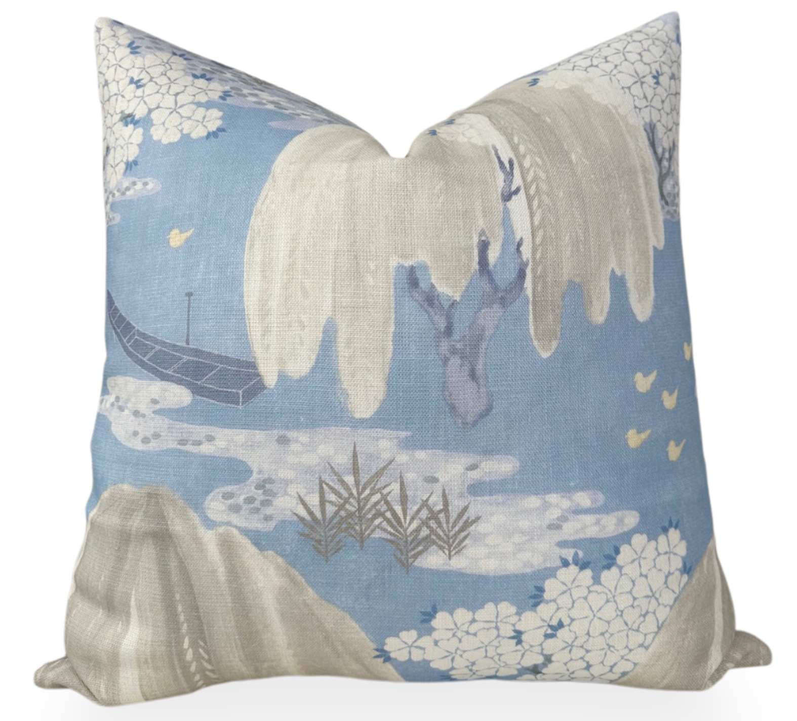 Willow Tree Pillow Cover in Soft Blue, Thibaut Pillows