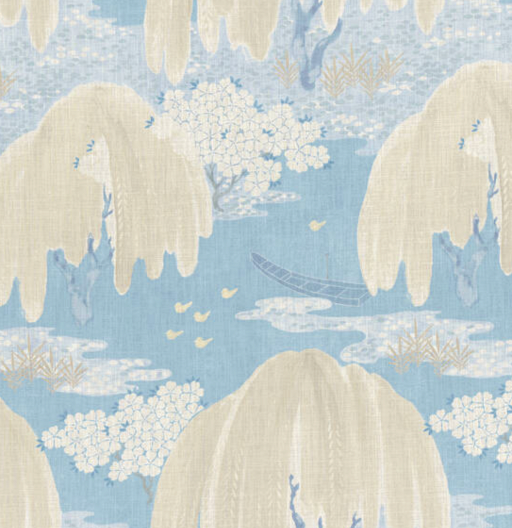Willow Tree Pillow Cover in Soft Blue, Thibaut Pillows