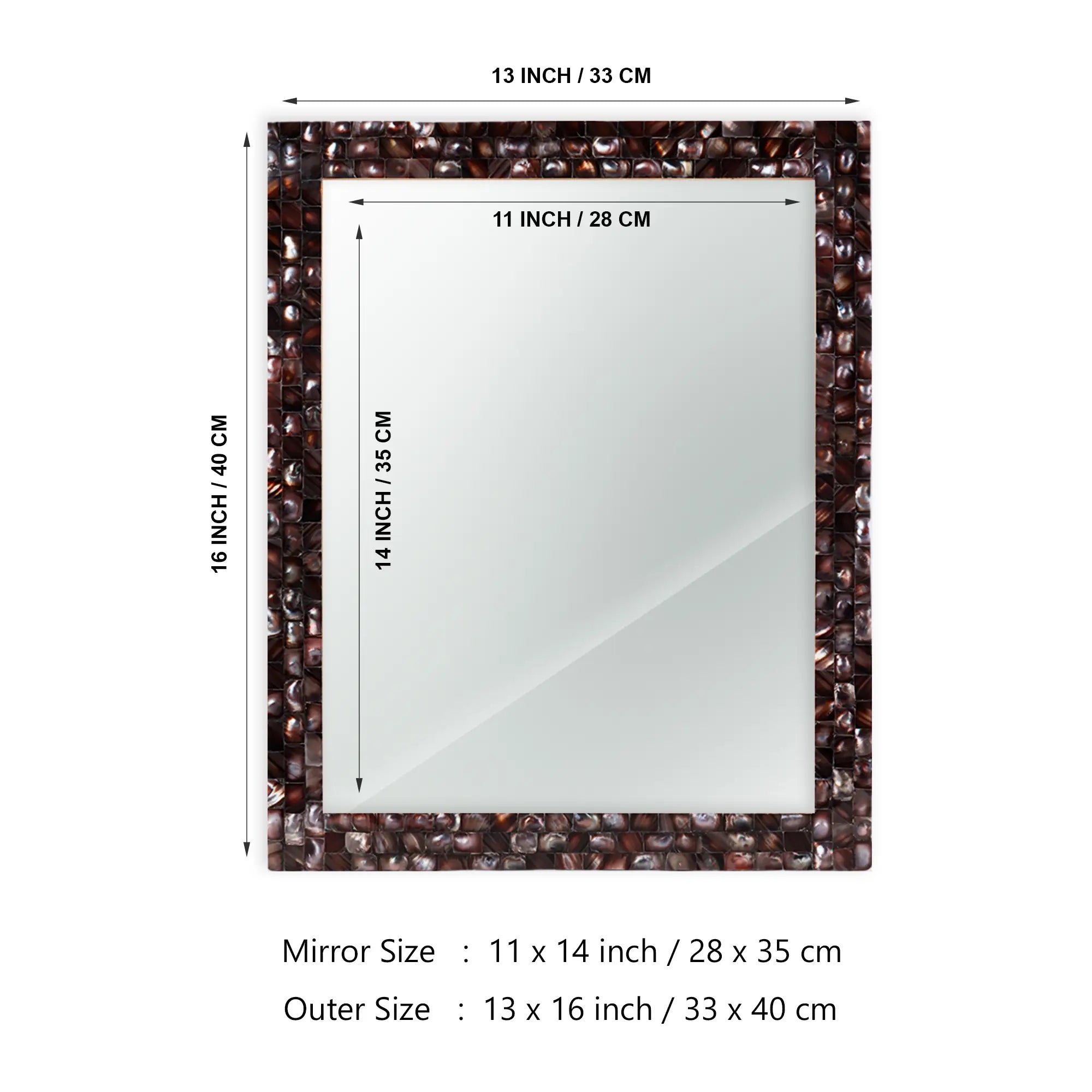 Mother of Pearl Grey Inlay Mirror