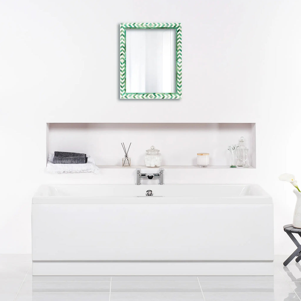 Taj Green Bone Inlay Mirror