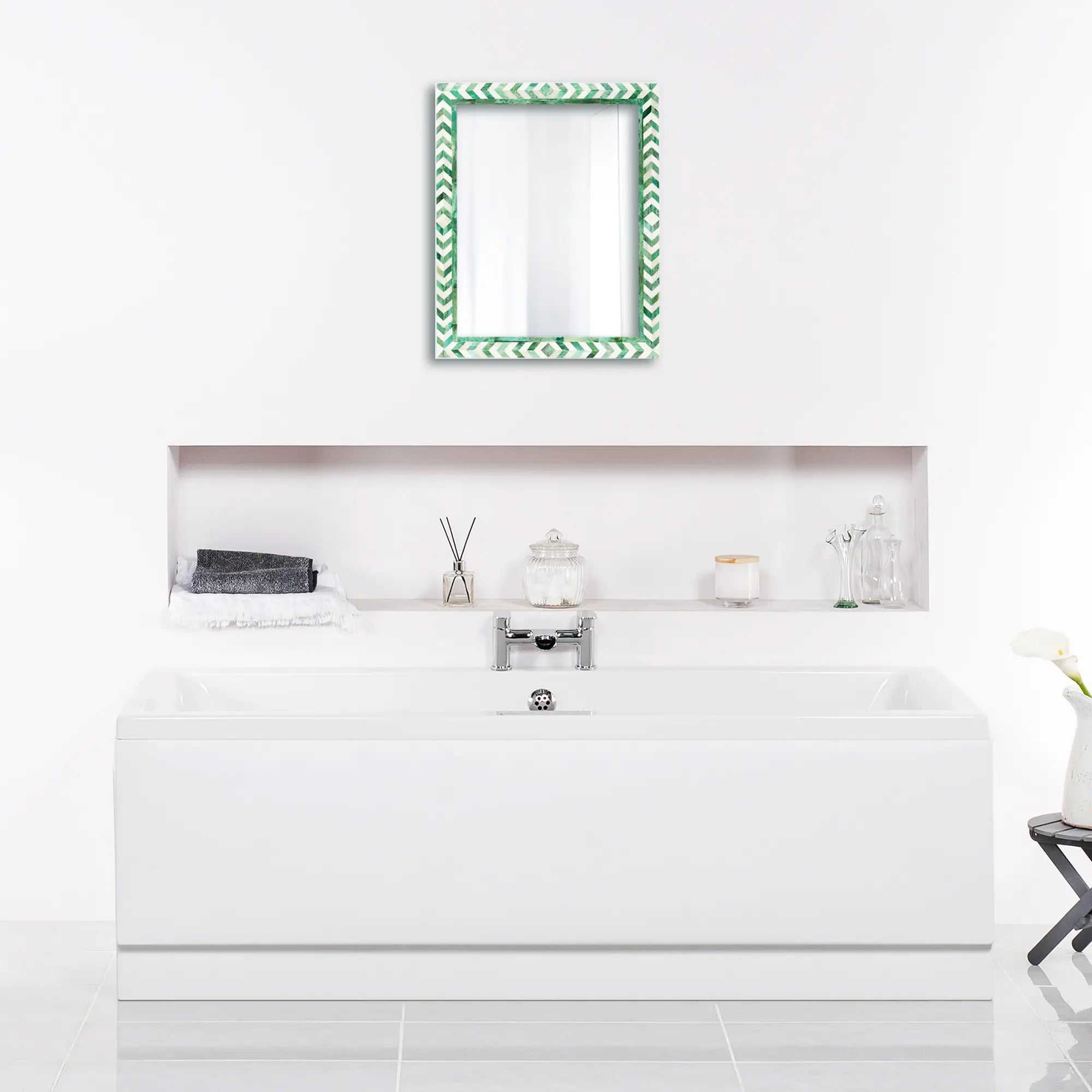 Taj Green Bone Inlay Mirror