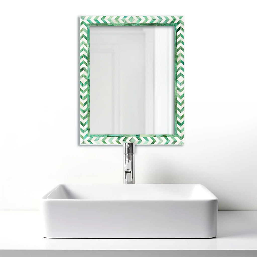Taj Green Bone Inlay Mirror