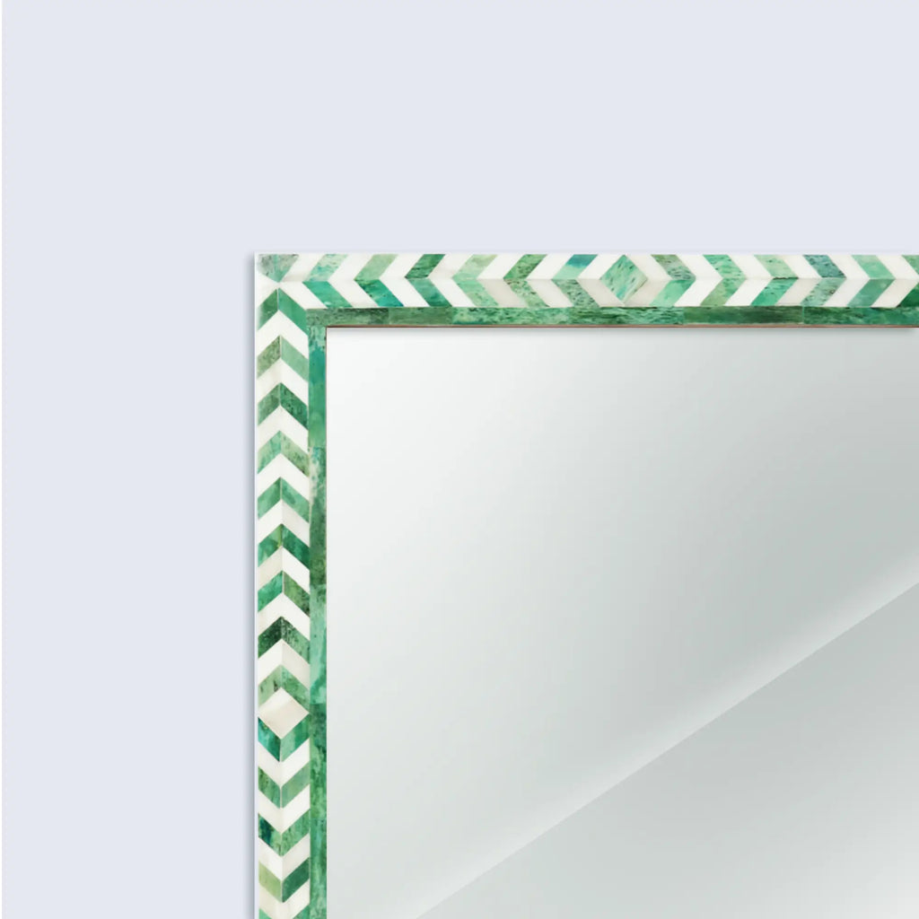 Taj Green Bone Inlay Mirror