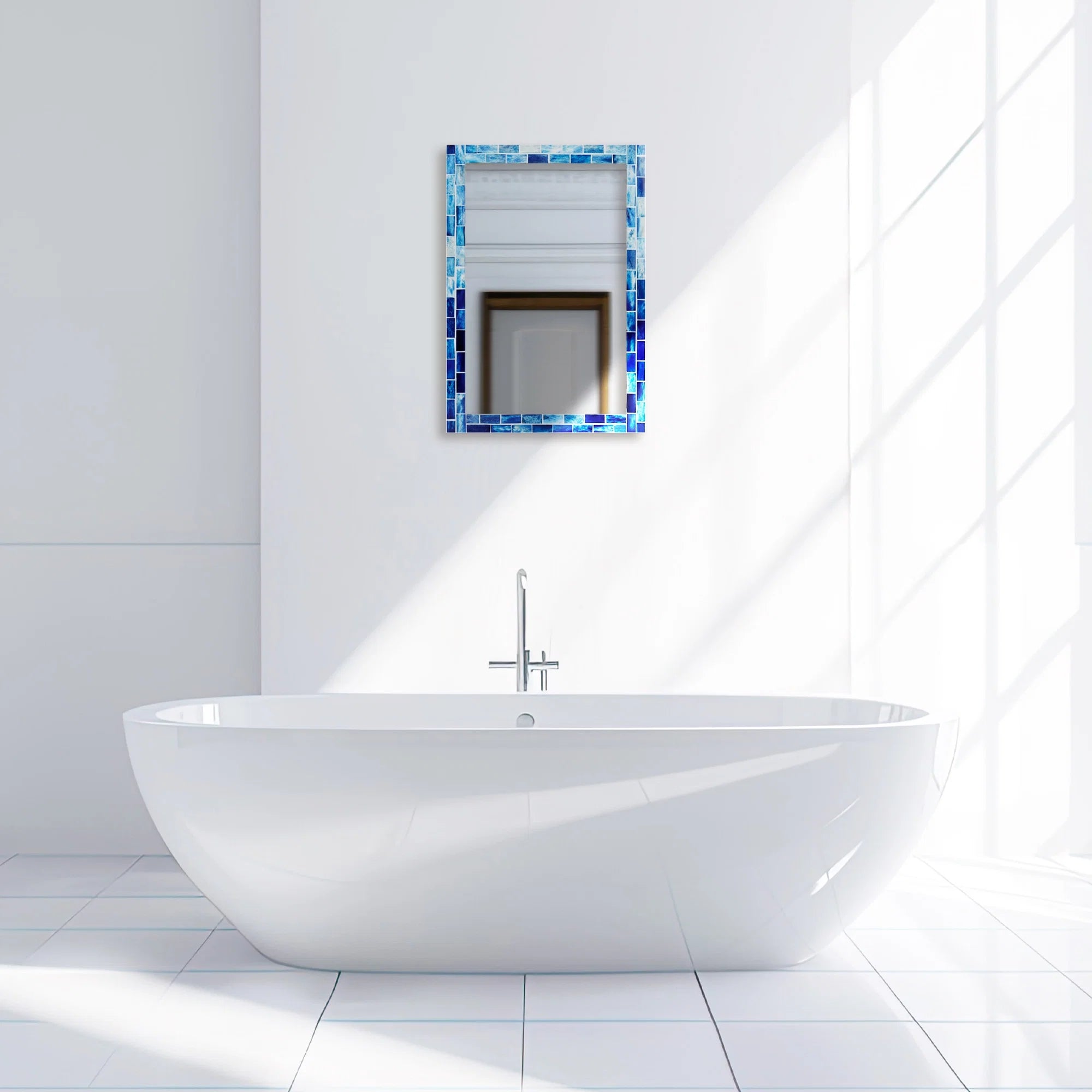 Make To Order Indigo Mirror Bone Inlay Collection in 8 Sizes