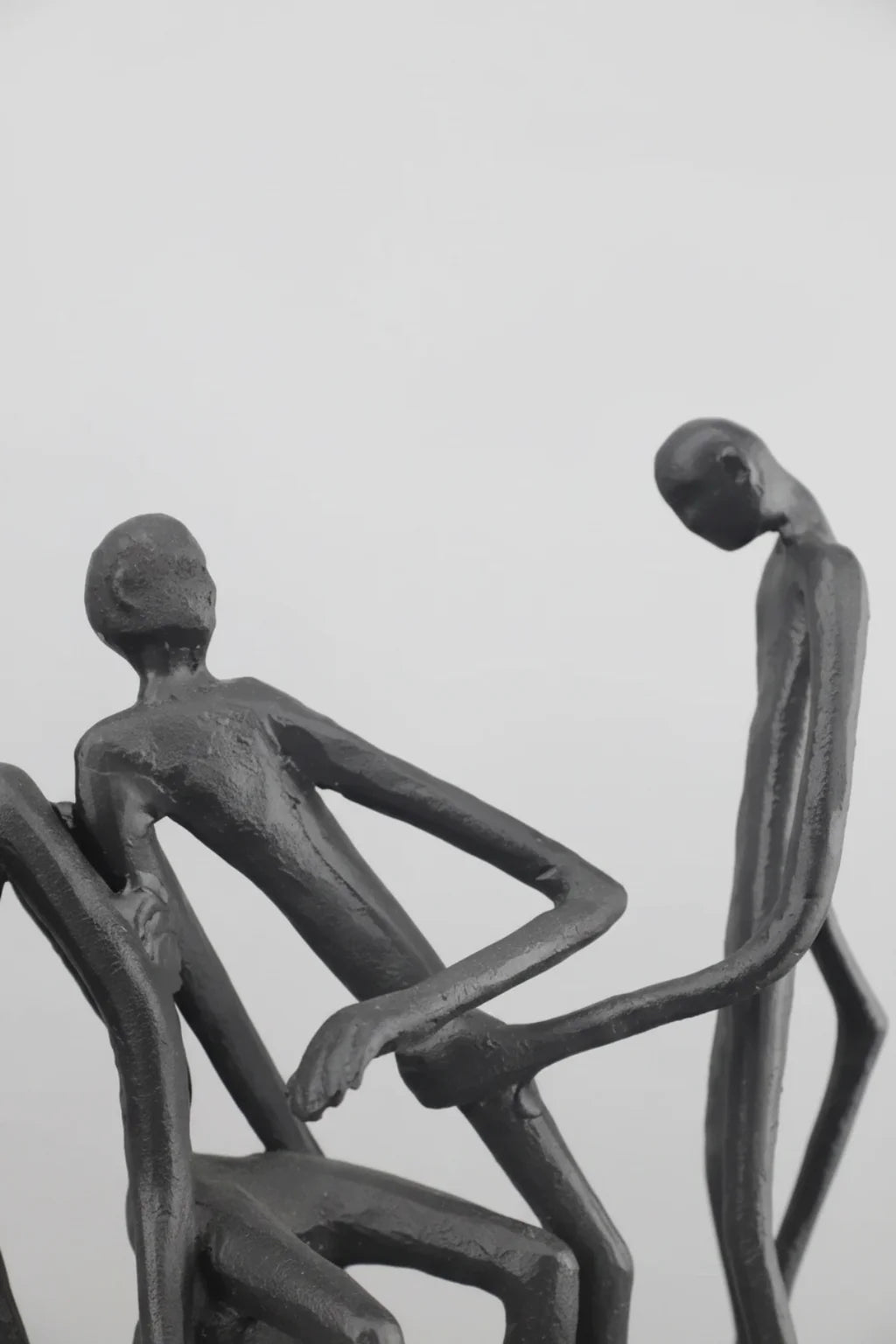 Walking Figures Sculpture with Gold Briefcases