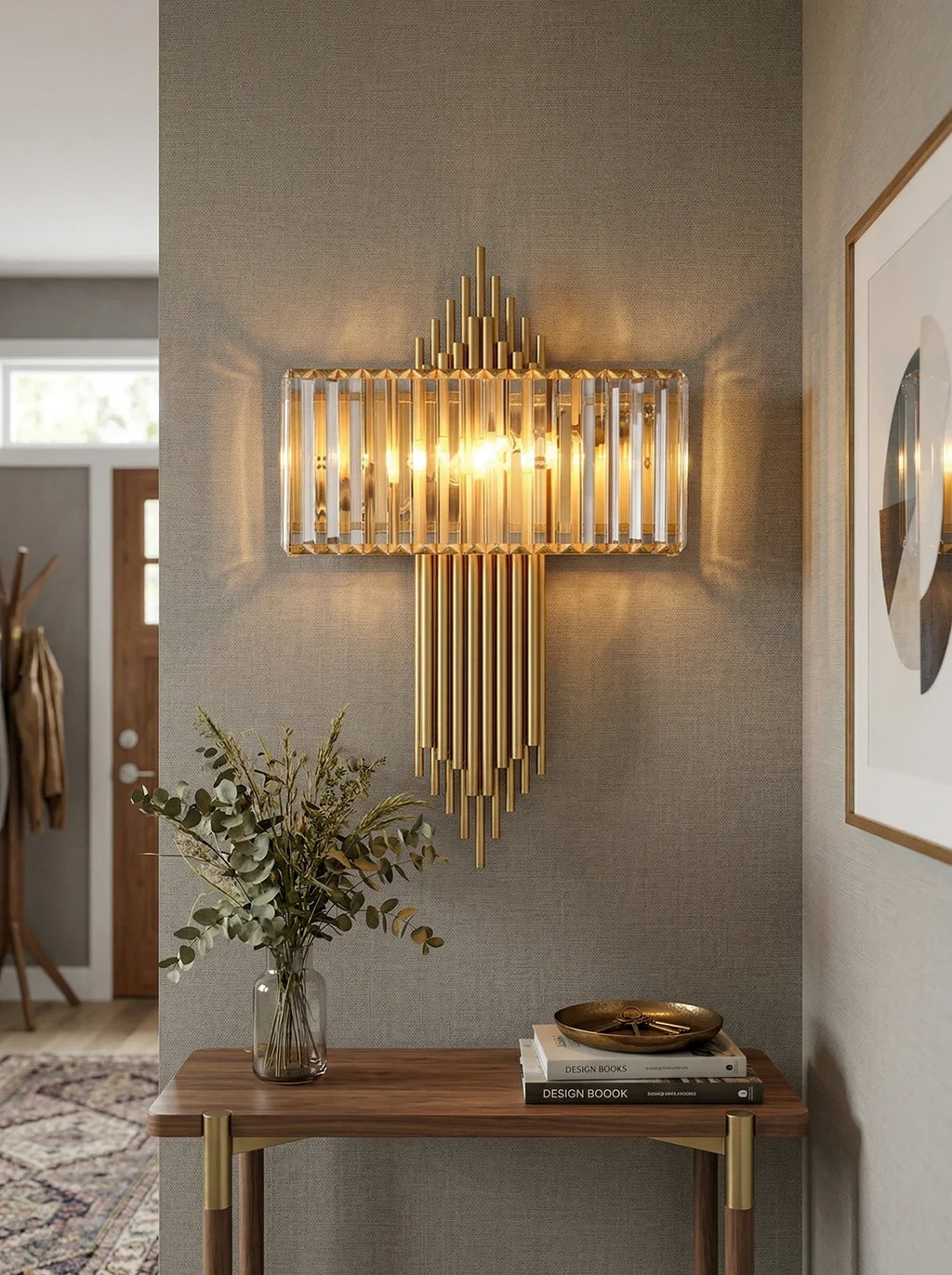 Wallis Gold Crystal Wall Lamp