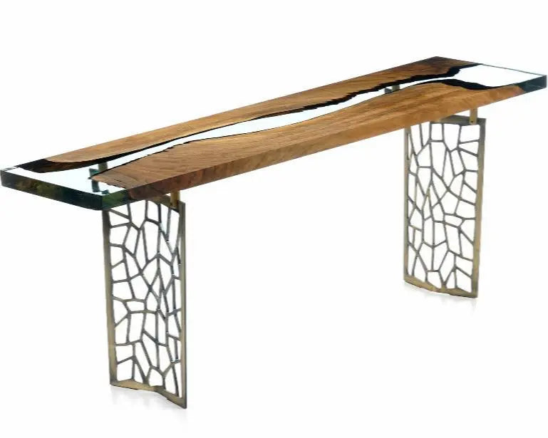 Voronoi Walnut & Resin Console Table