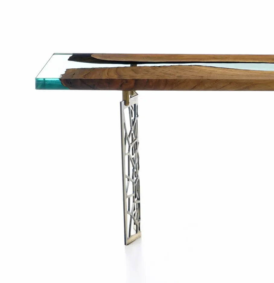 Voronoi Walnut & Resin Console Table