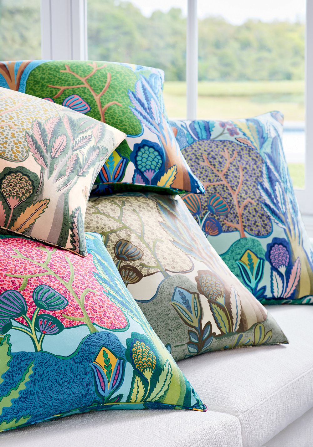 Albero Pillow Cover in Sage and Beige, Thibaut Pillows