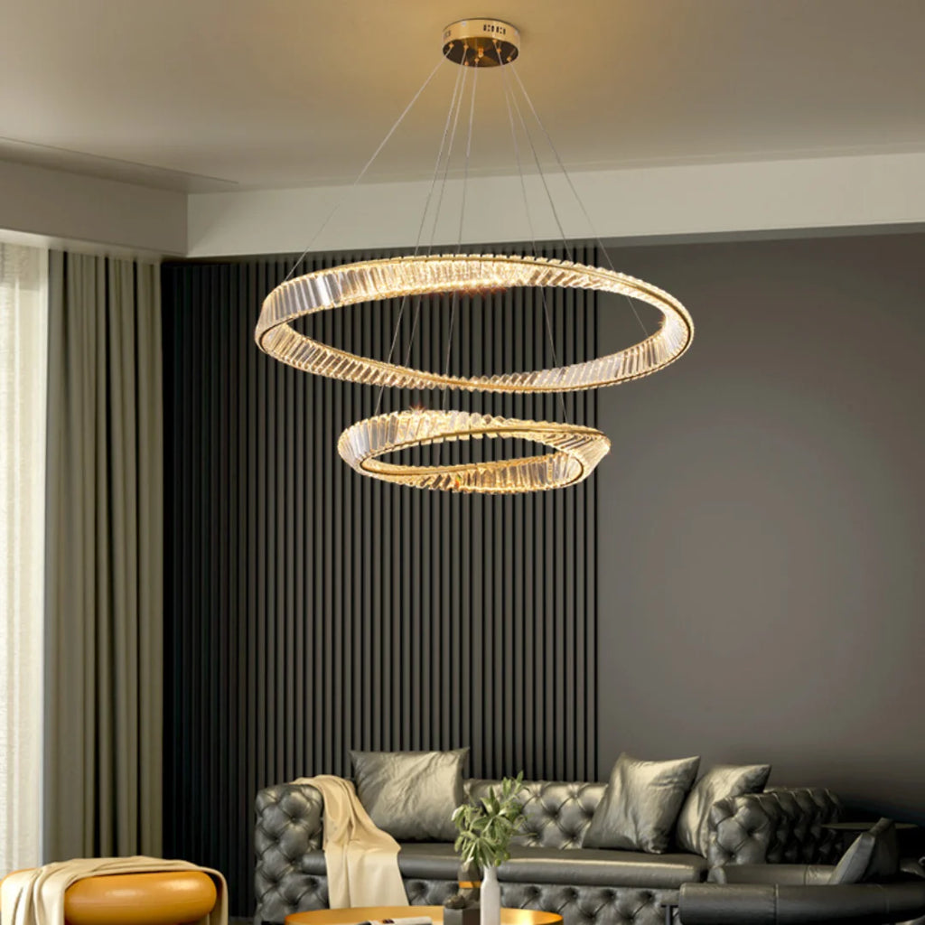 Wave Circle Elegant Crystal Chandelier