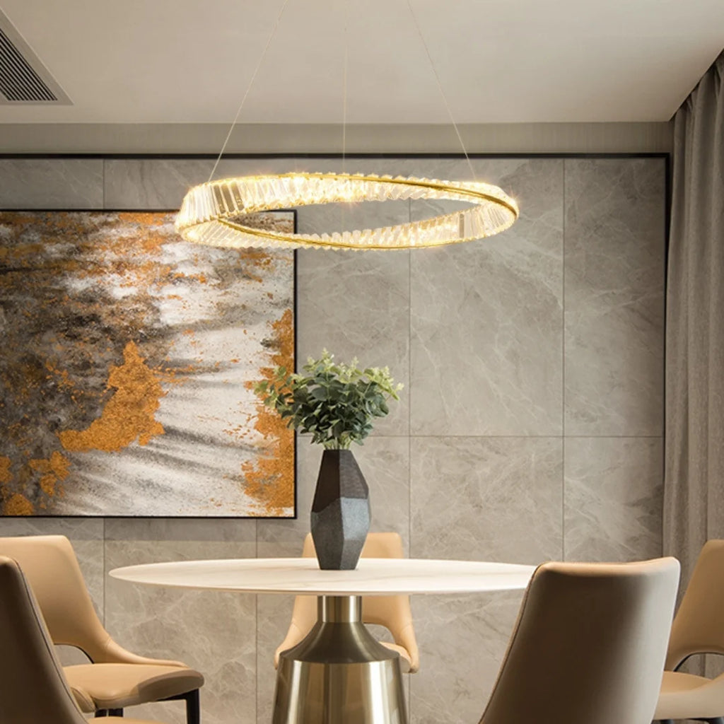 Wave Circle Elegant Crystal Chandelier