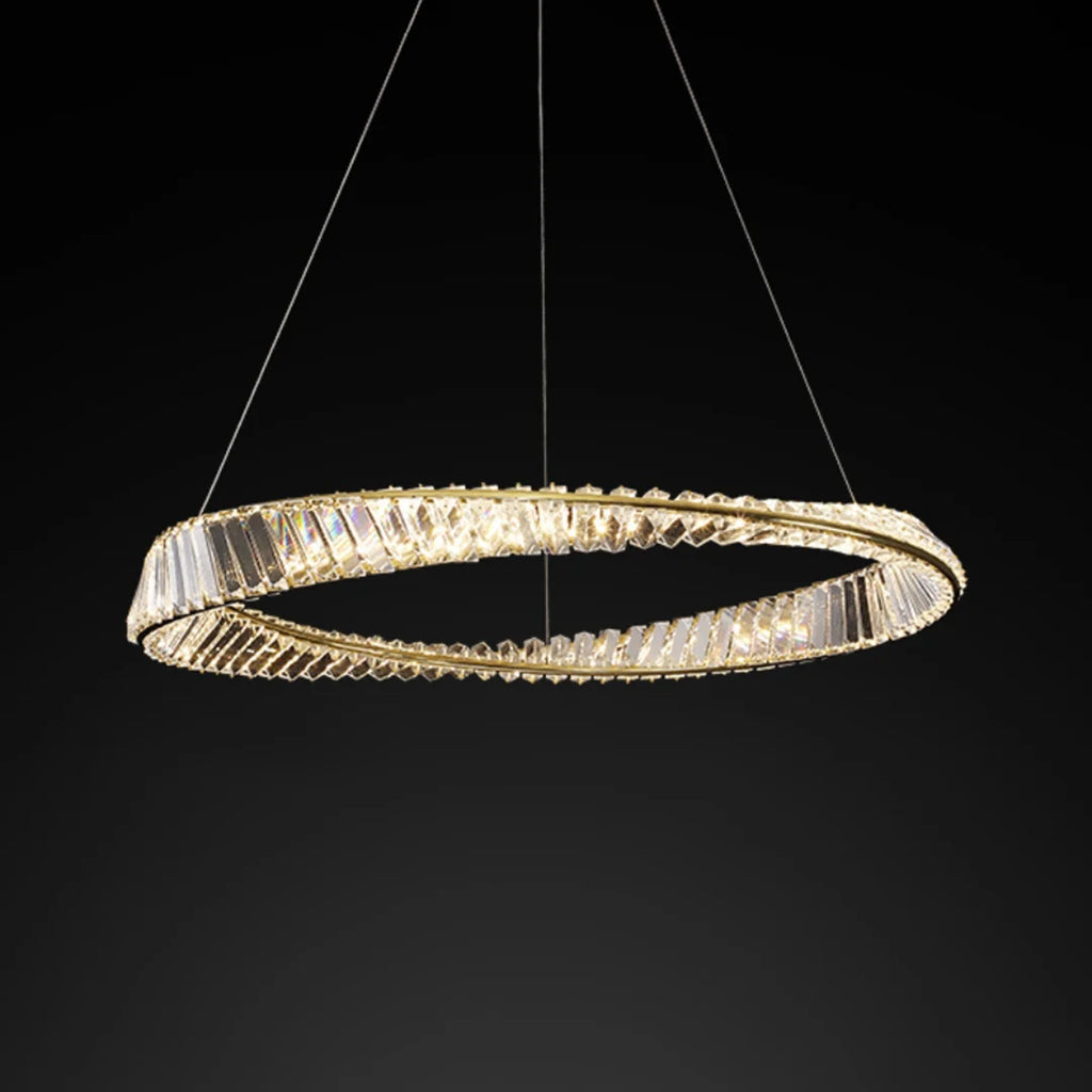 Wave Circle Elegant Crystal Chandelier