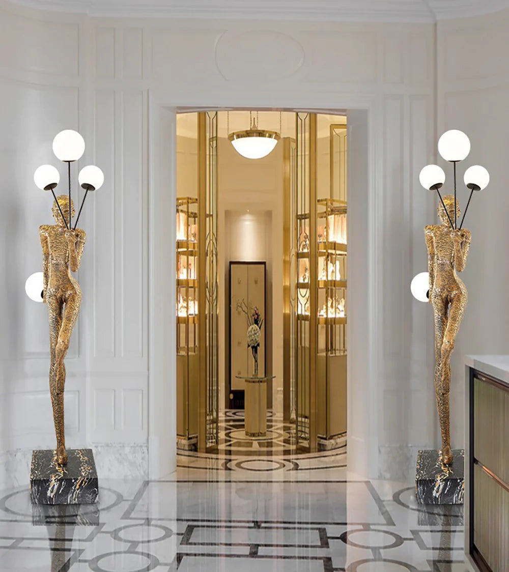 Welcome Sculpture Characters Floor Lamp