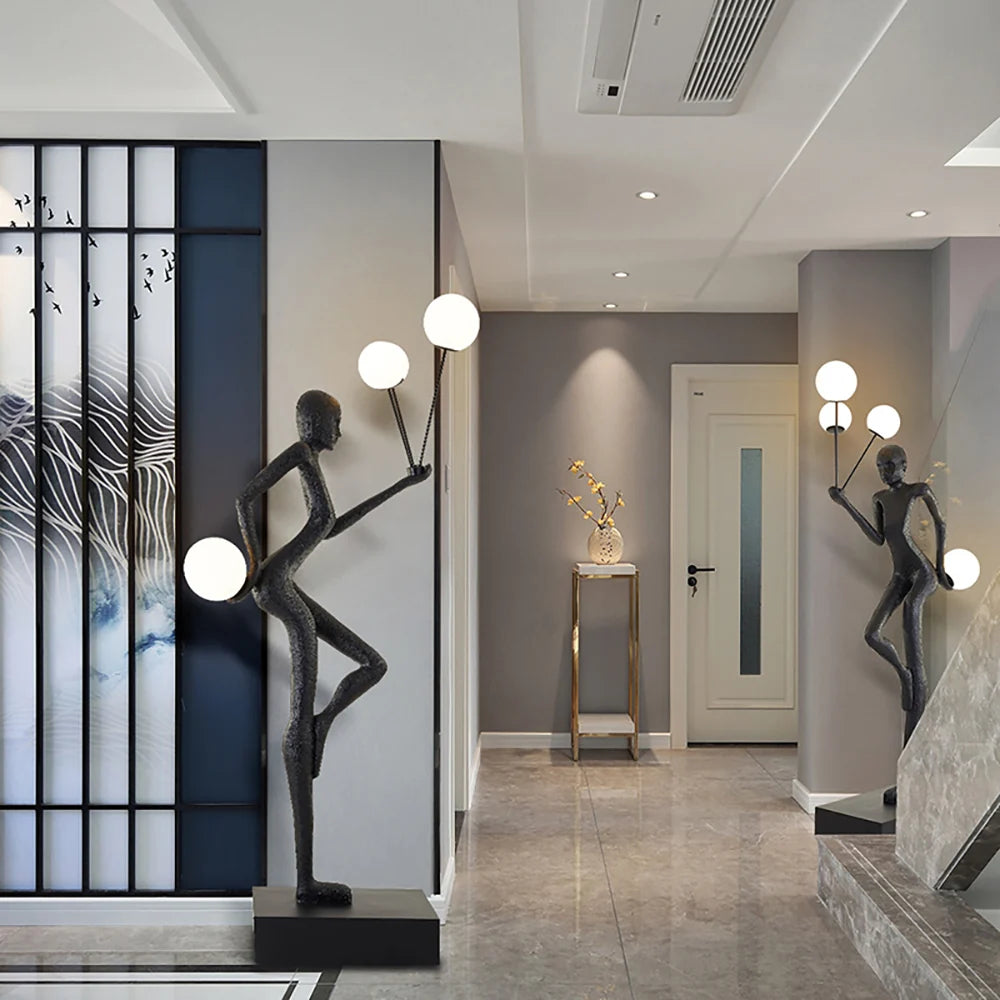 Welcome Sculpture Characters Floor Lamp