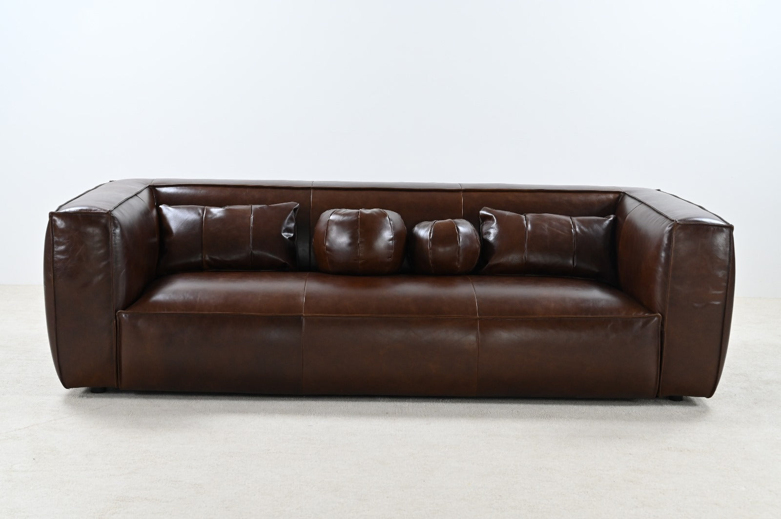 Genavive Top Grain Leather Sofa - Chocolate