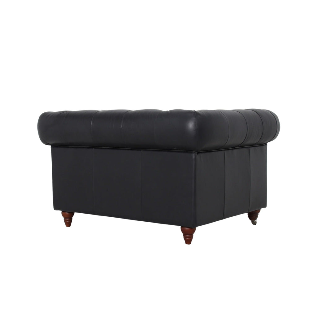 Belgravia Chesterfield Top Grain Leather Club Chair – Classic Tufted Armchair in Premium Finishes
