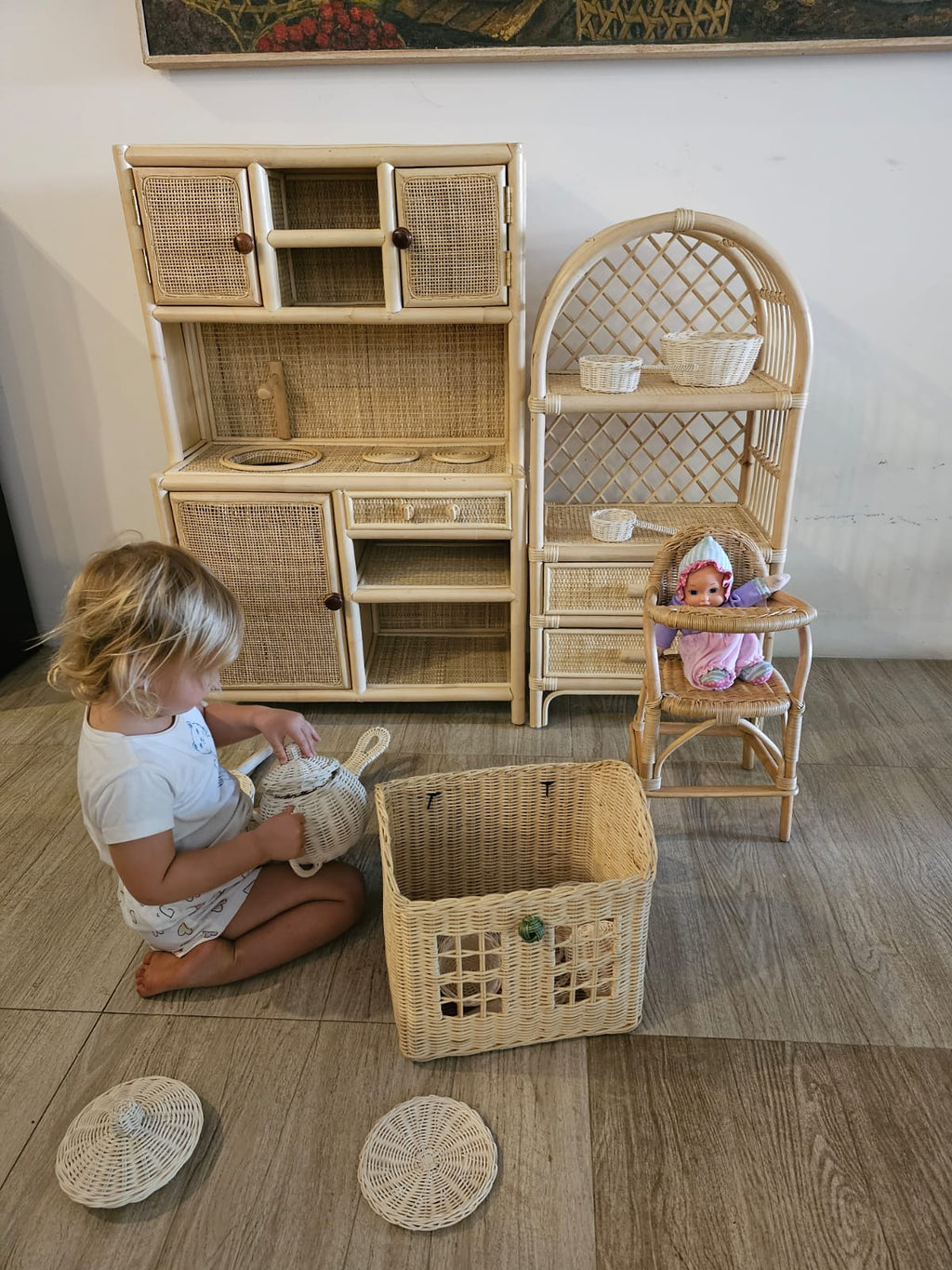 Rattan Montessori Play Kitchen