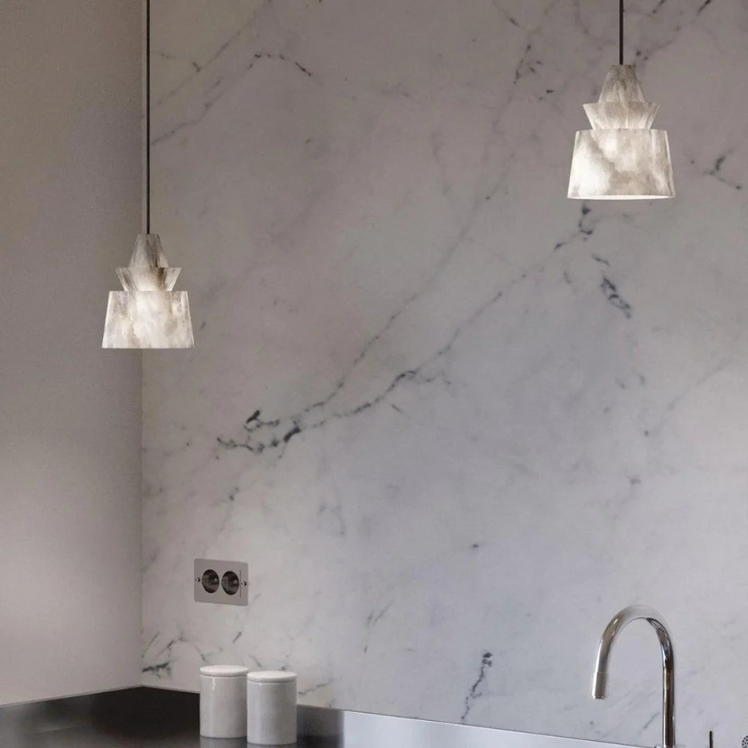 White Alabaster Pendant Light