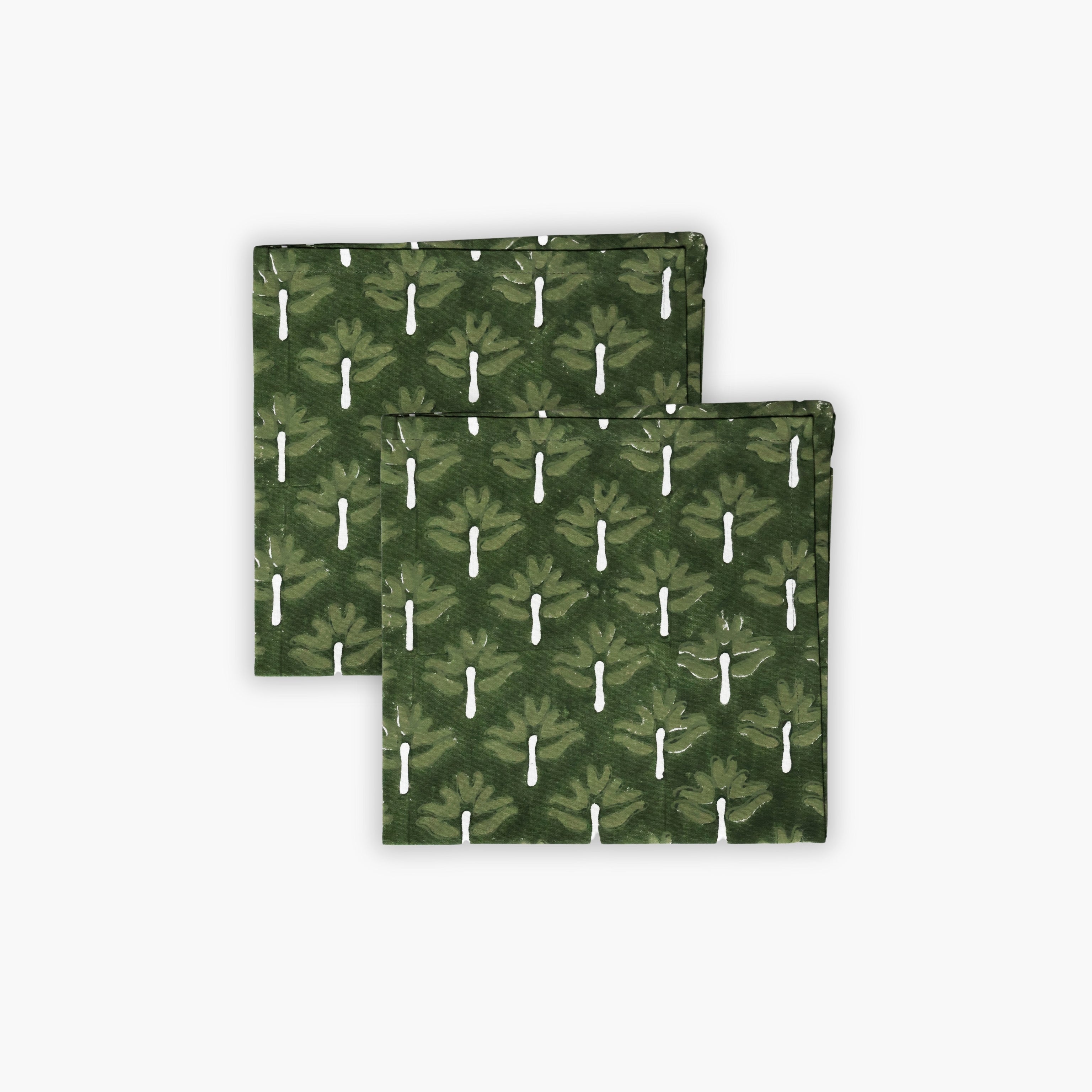 Zeenat Cotton Table Napkins — Chive, Set of 2