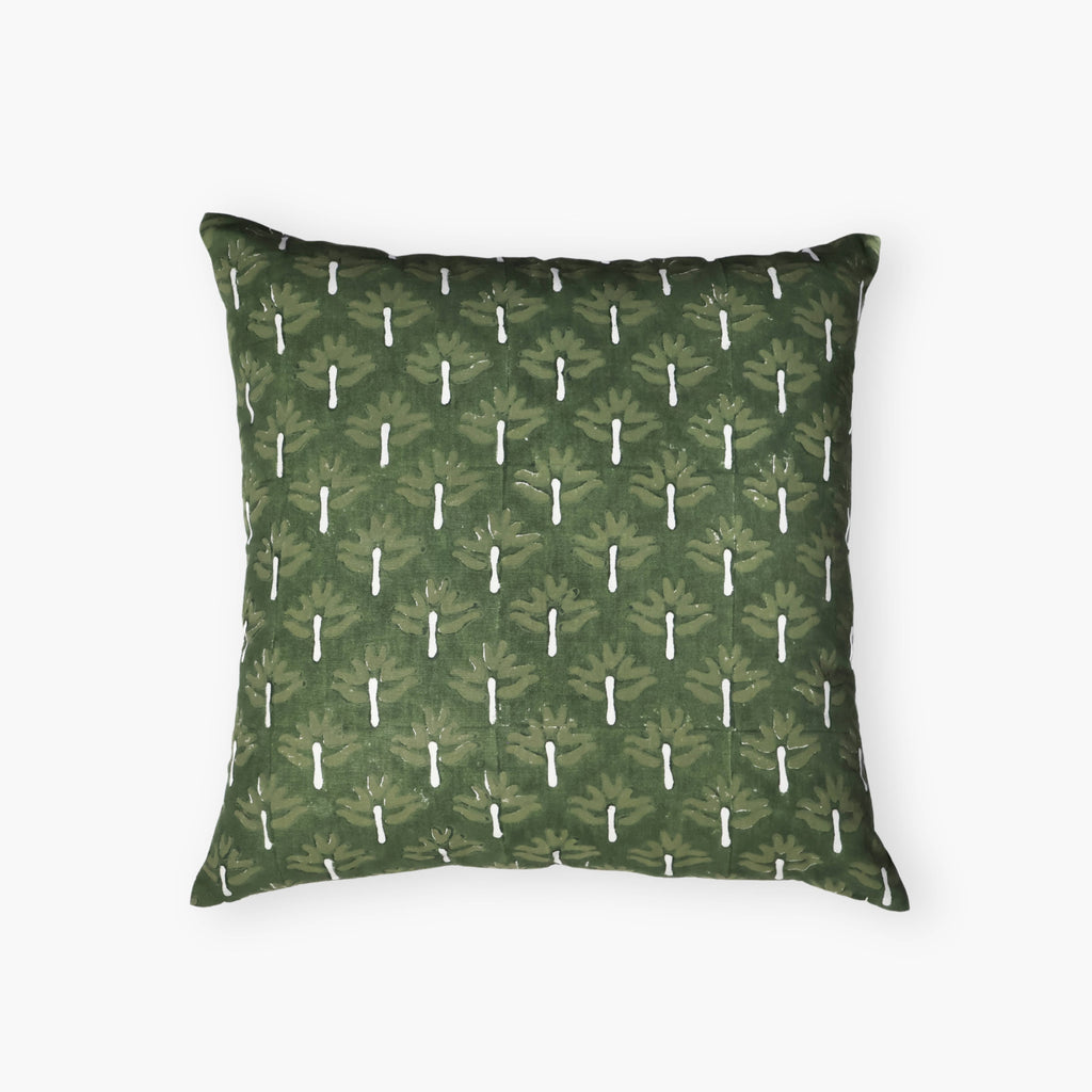 Zeenat Linen Pillow Cover — Chive