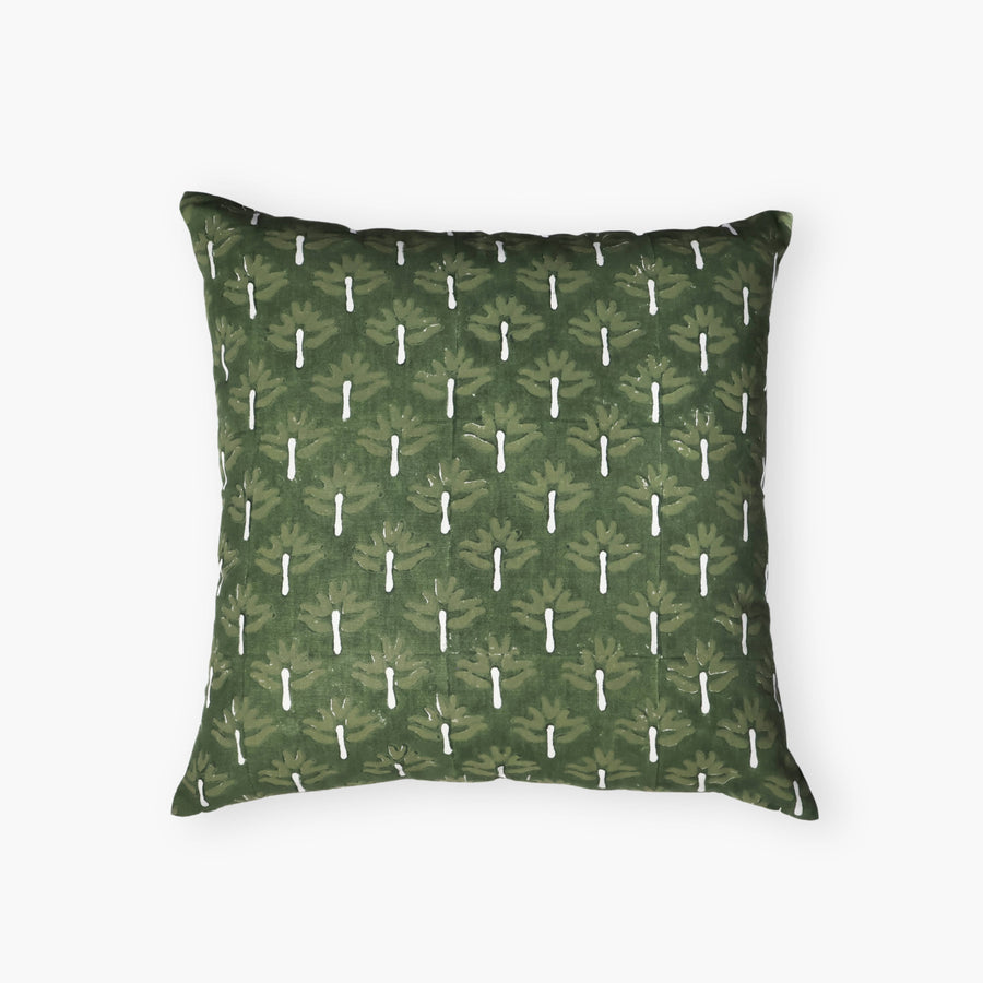 Zeenat Linen Pillow Cover — Chive
