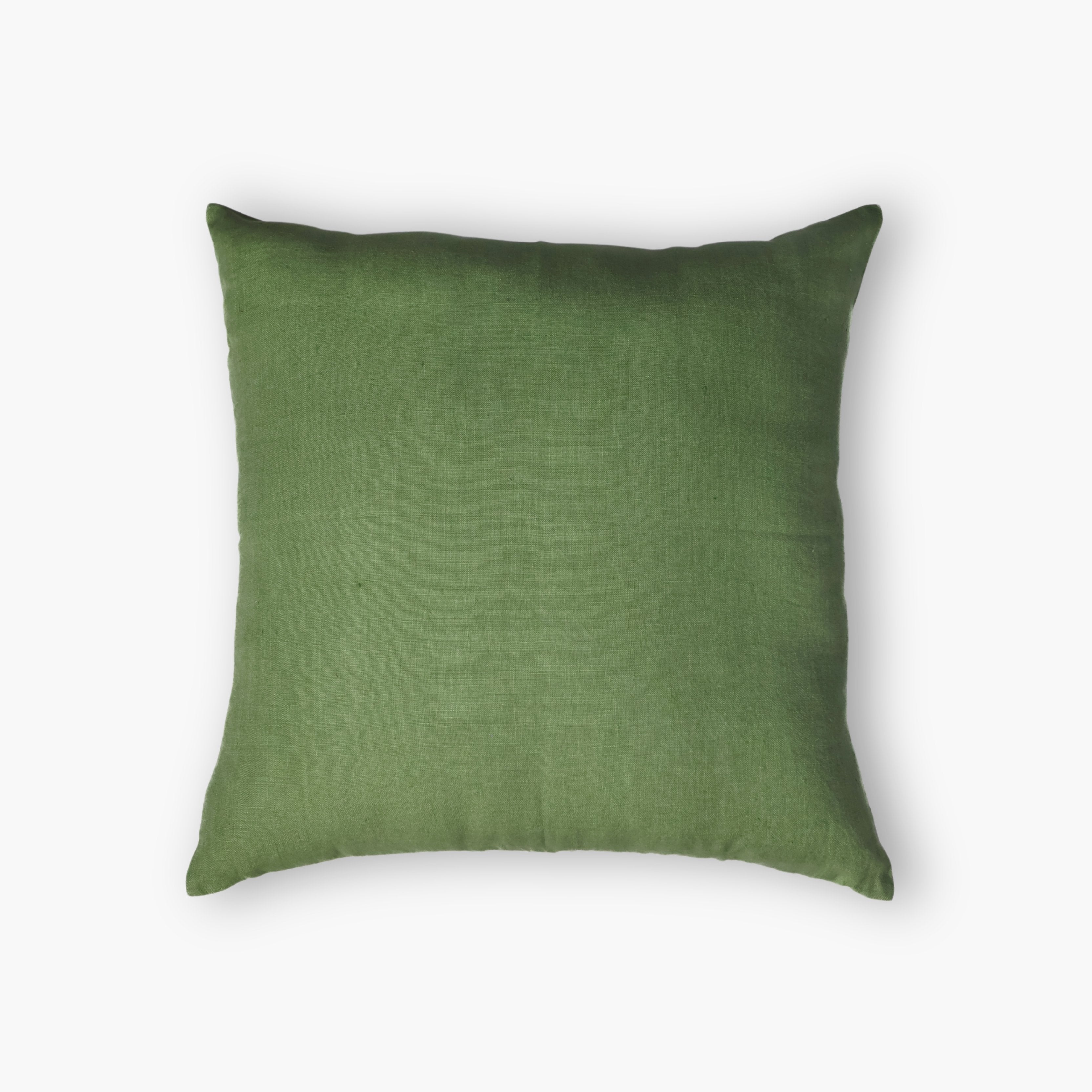 Bella Linen Pillow Cover — Olive & Blue
